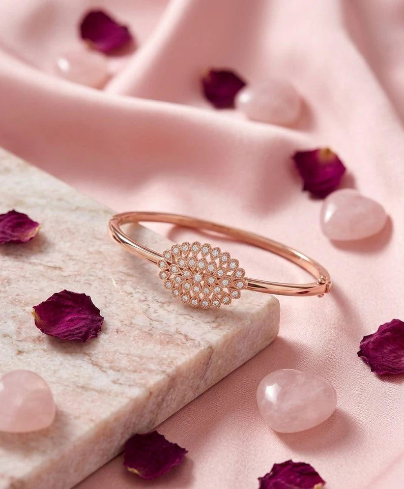 Sterling Silver 925 Baguette Zircon Bangle, Luxury Minimalist Diamond Look Bracelet