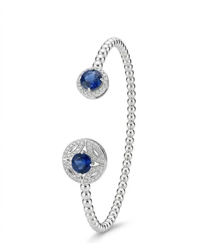 Blue Sapphire Bracelet in 925 Sterling Silver | Silver & Deep Blue color