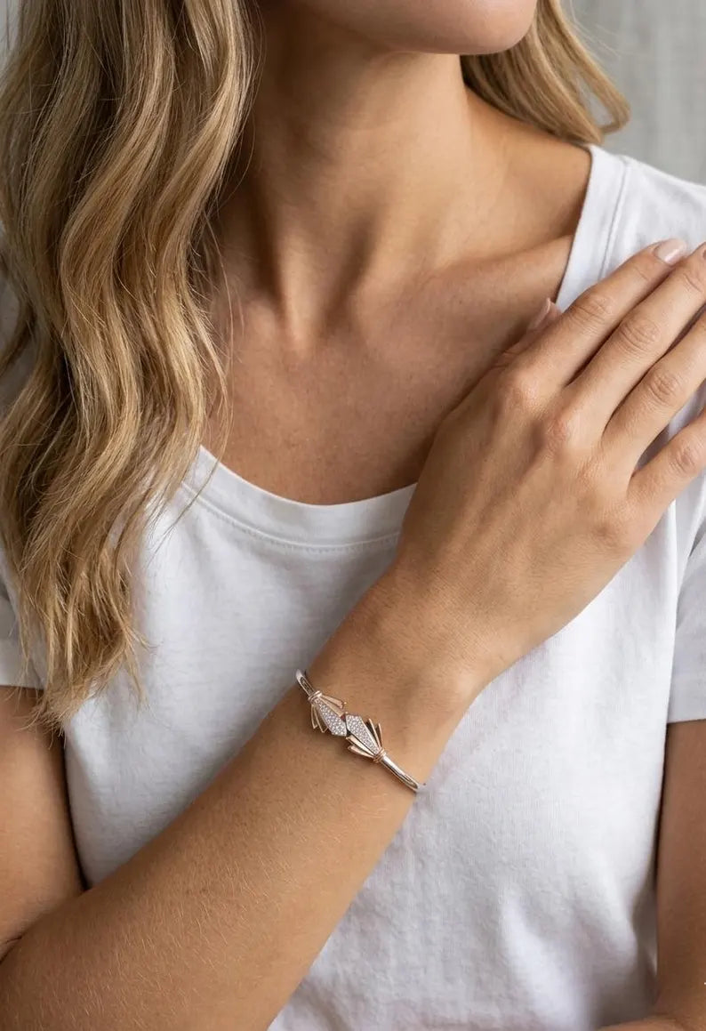 925 Sterling Silver Bridal Bracelet, CZ Diamond Wedding Bracelet, Dainty Bridesmaid Gift, Elegant Silver Jewelry for Women