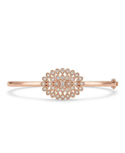 floral mandala bracelet in 925 Sterling Silver | Adjustable and Open Cuff Bracelet