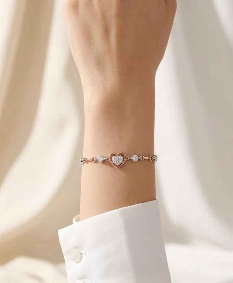 925 Sterling Silver Chain Link Bracelet, Dainty Minimalist Jewelry Gift Her