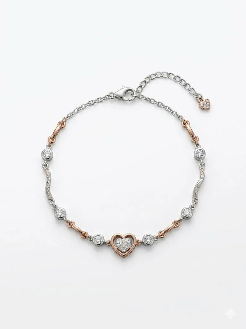 925 Sterling Silver Chain Link Bracelet, Dainty Minimalist Jewelry Gift Her