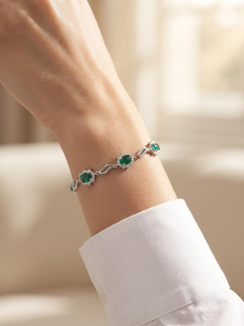 925 Sterling Silver Bracelet in Rhodium Plated