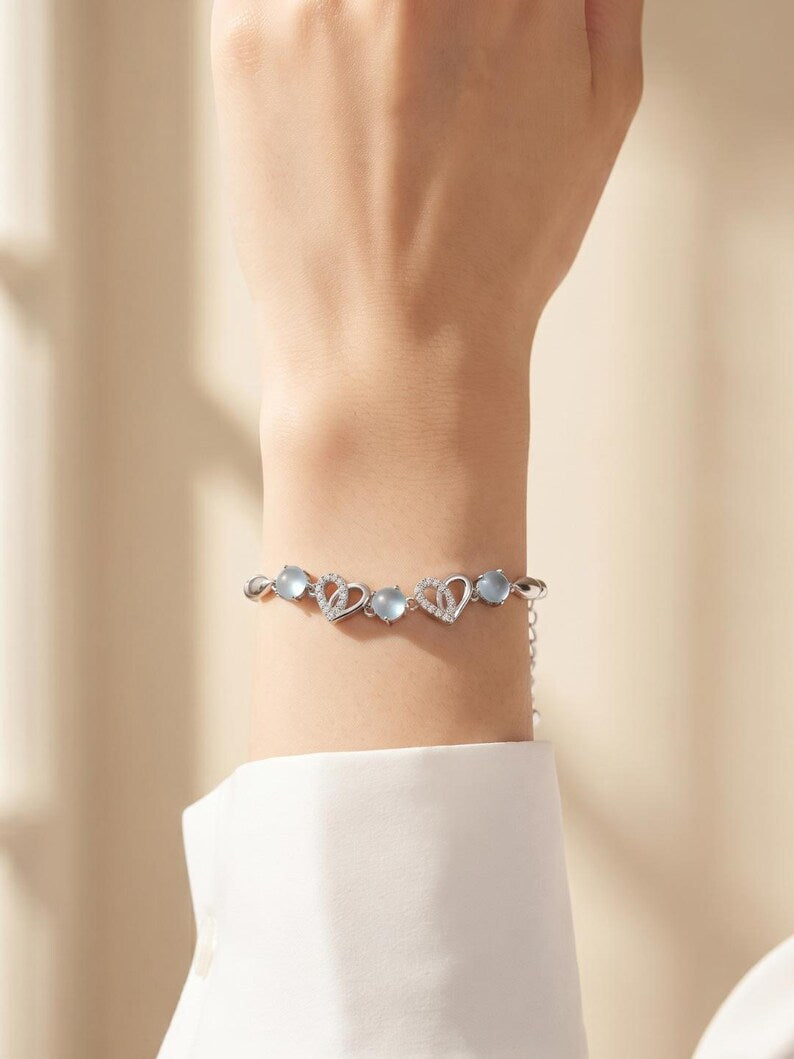 Sterling Silver Heart Bracelet for women