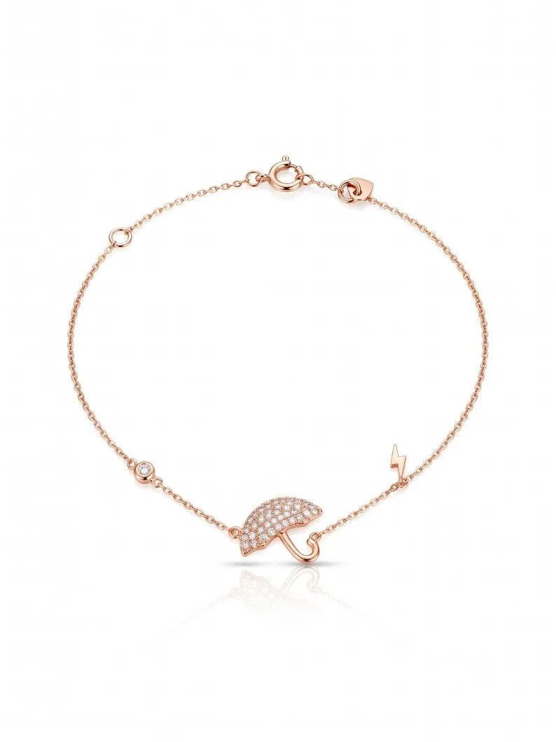 Sterling Silver Rose Gold Umbrella Bracelet