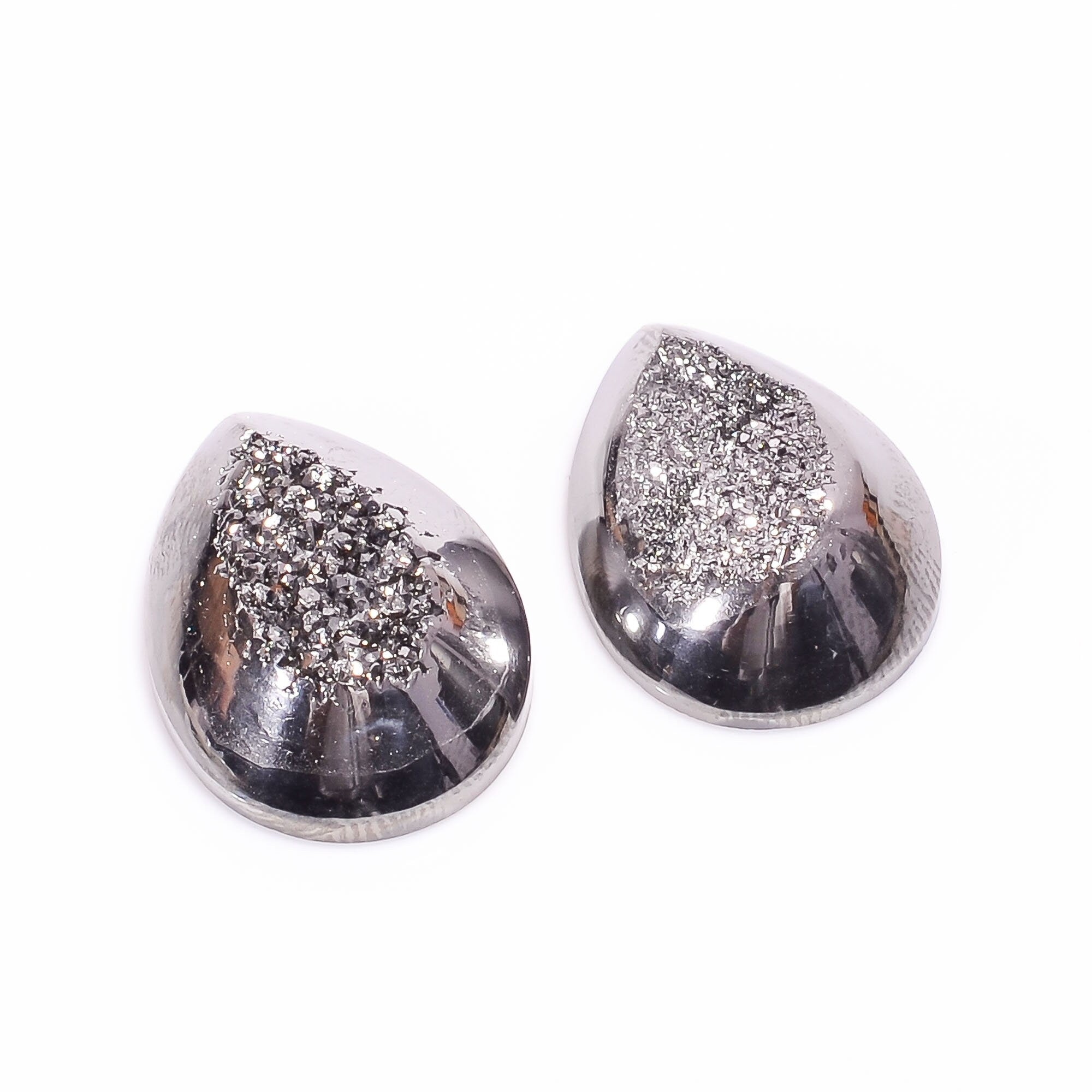 Titanium Druzy Gemstone, Pear Shape Titanium Druzy Cabochon, Golden Titanium Druzy Loose Gemstone Approx 22X16 mm, Calib - image 2