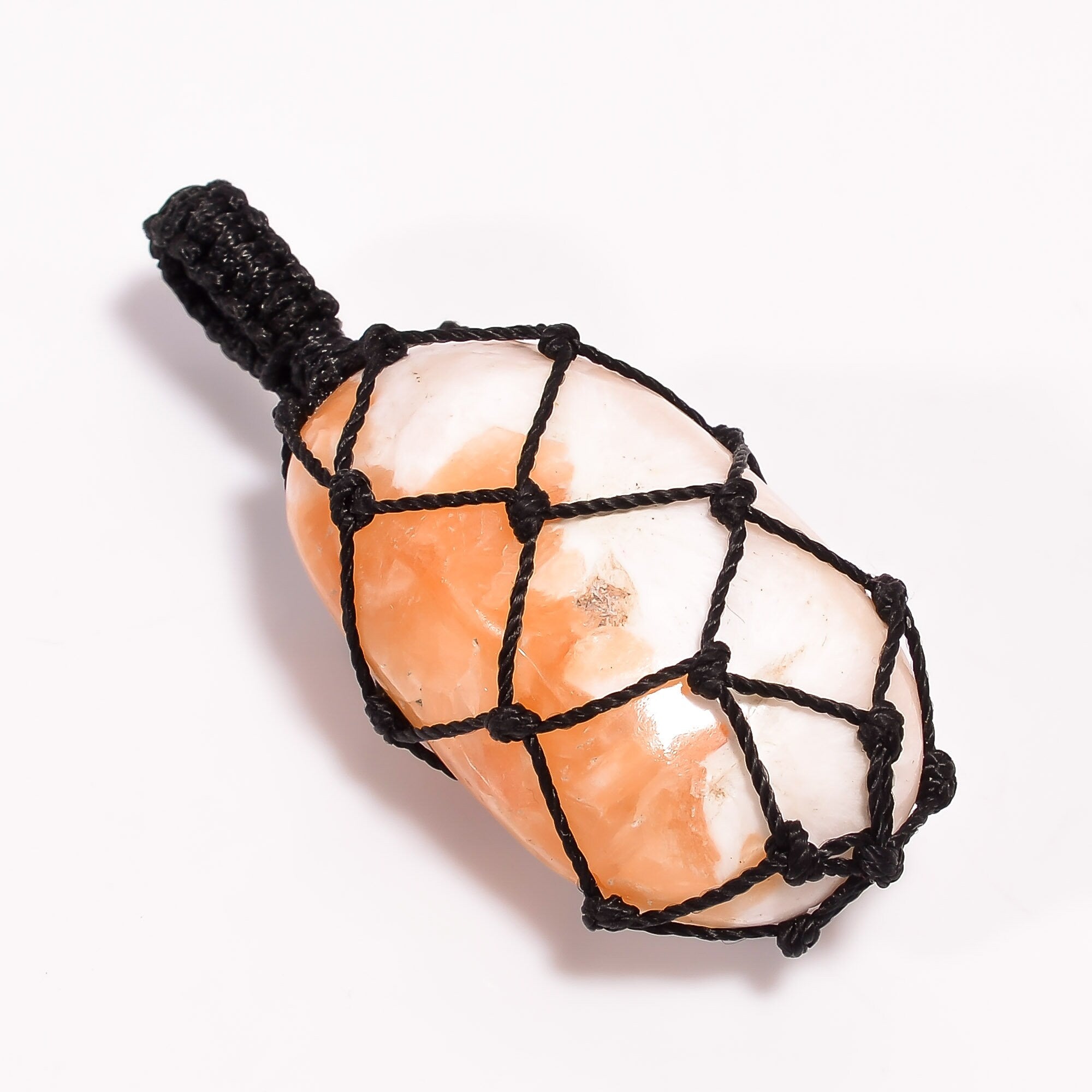Pink Scolecite Tumbled Pendant (Approx 42X26X21 mm)