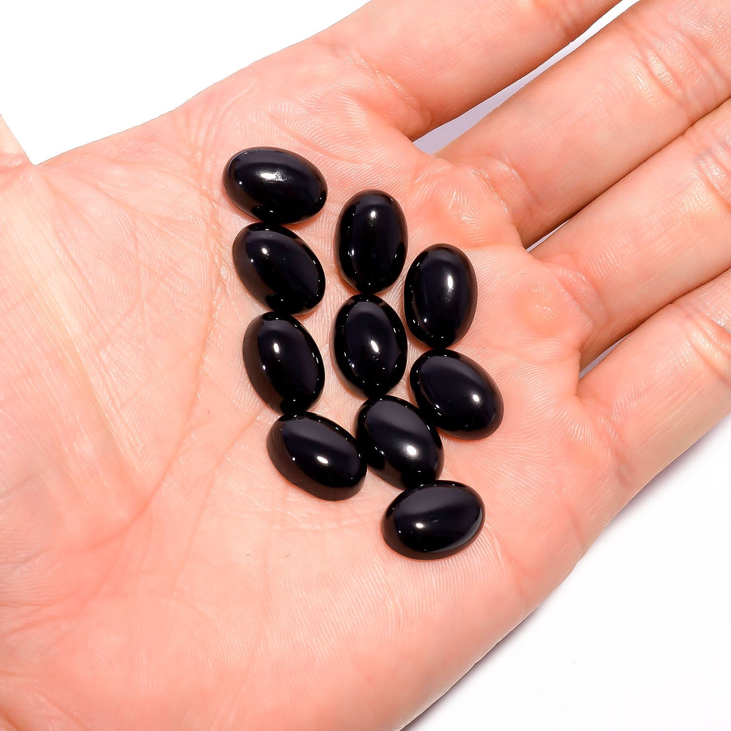 Black Onyx Gemstone Oval Shape Black Chalcedony Calibrated Size Loose Gemstone All Size And Shapes Available On Wholesal - image 2