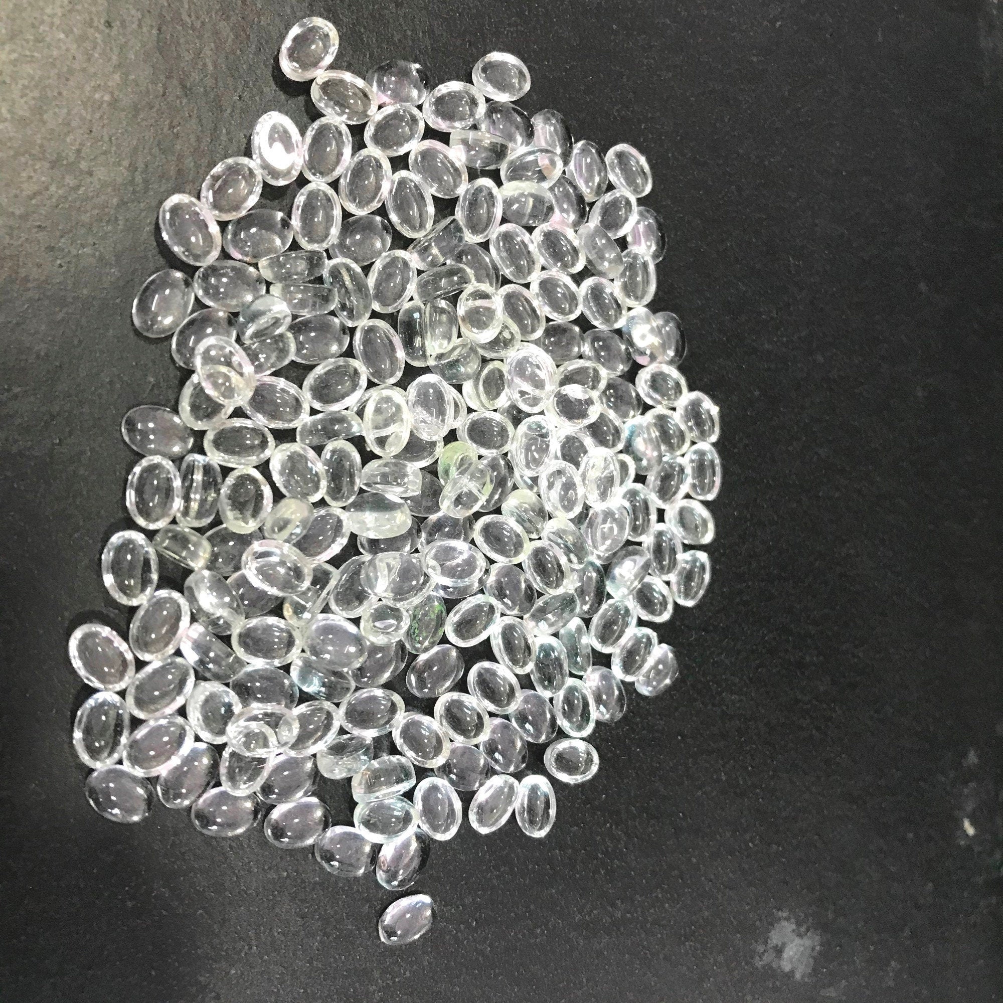 Oval Clear Quartz Gemstone Cabochons, Calibrated Size, 25 Pcs Lot - image 4