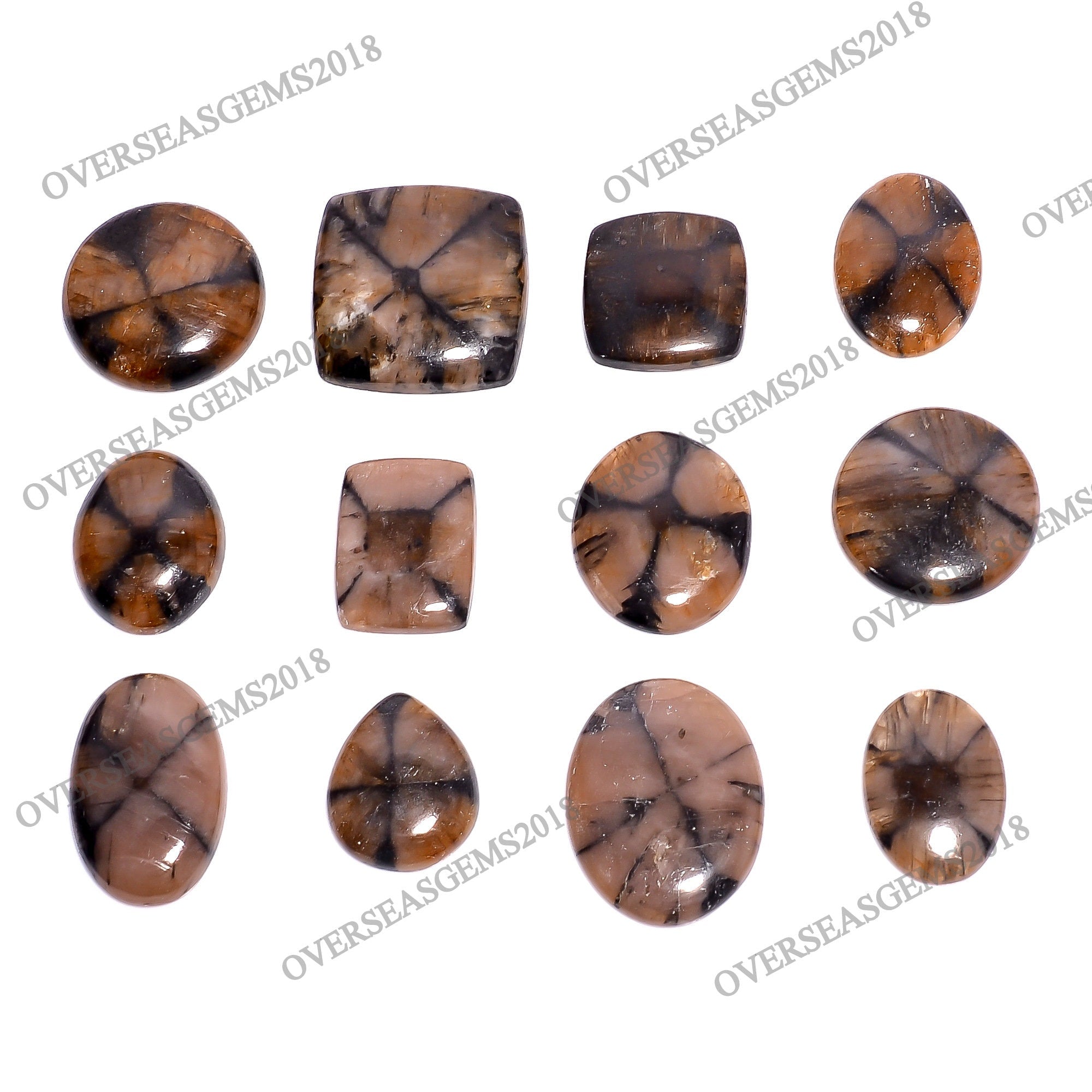 Natural Chiastolite Gemstone Cabochons, Mix Shape, DIY Jewelry Making - image 2