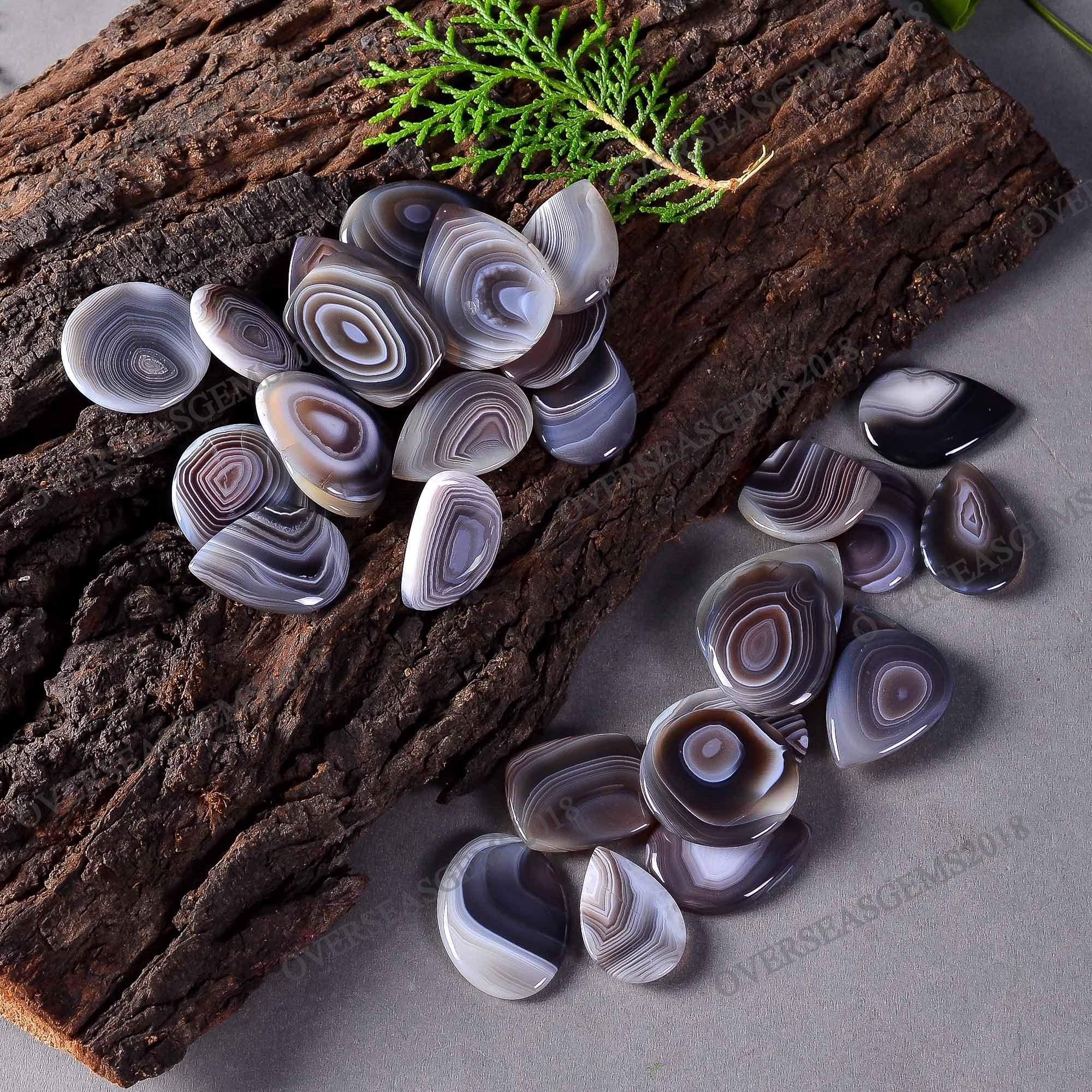 Botswana Agate Cabochon: Bulk Gemstone for DIY Jewelry (18-25mm Mix Shape AAA Grade Crystal - image 5