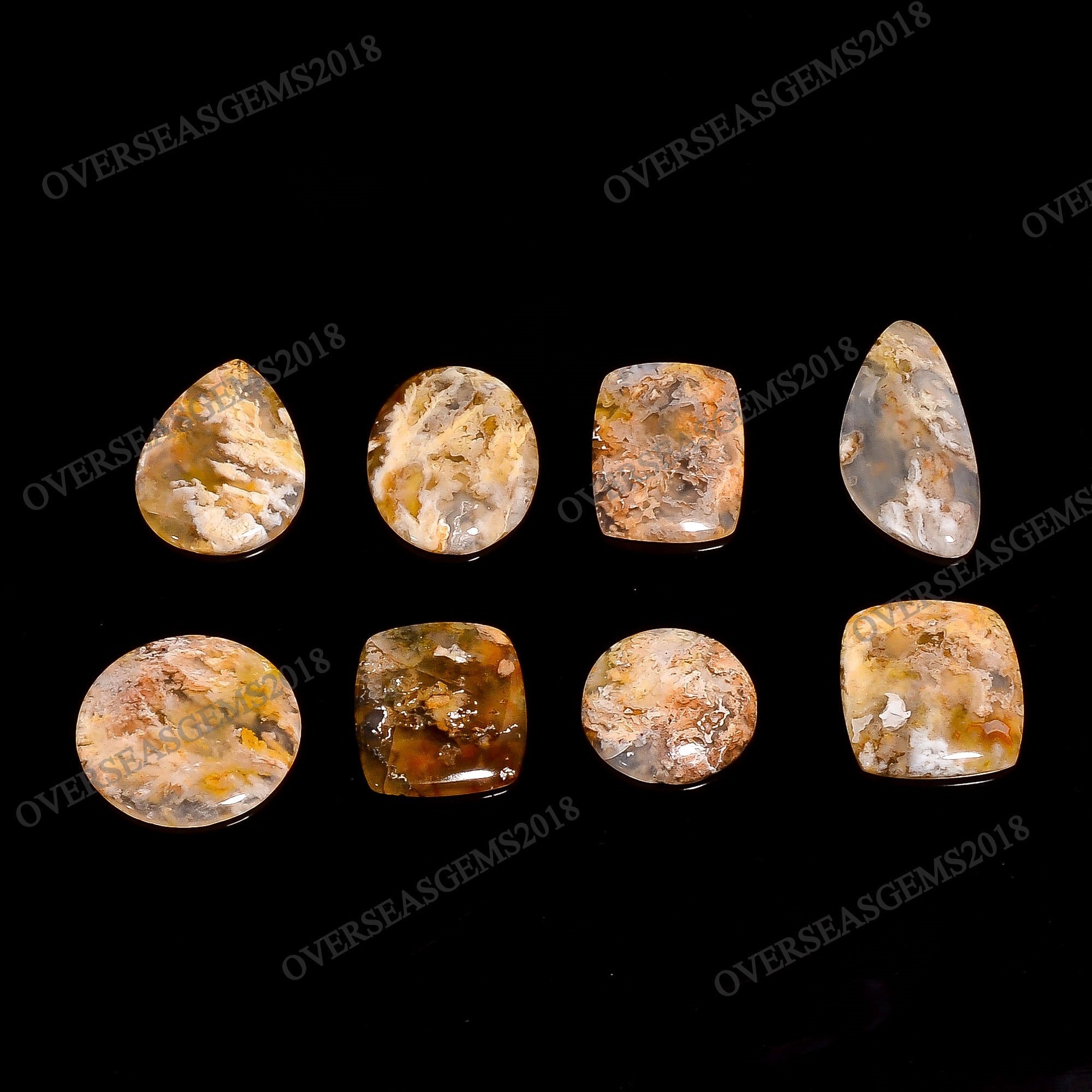 Natural Plume Agate Cabochons, Designer Gemstones, Jewelry Making Supplies - image 3