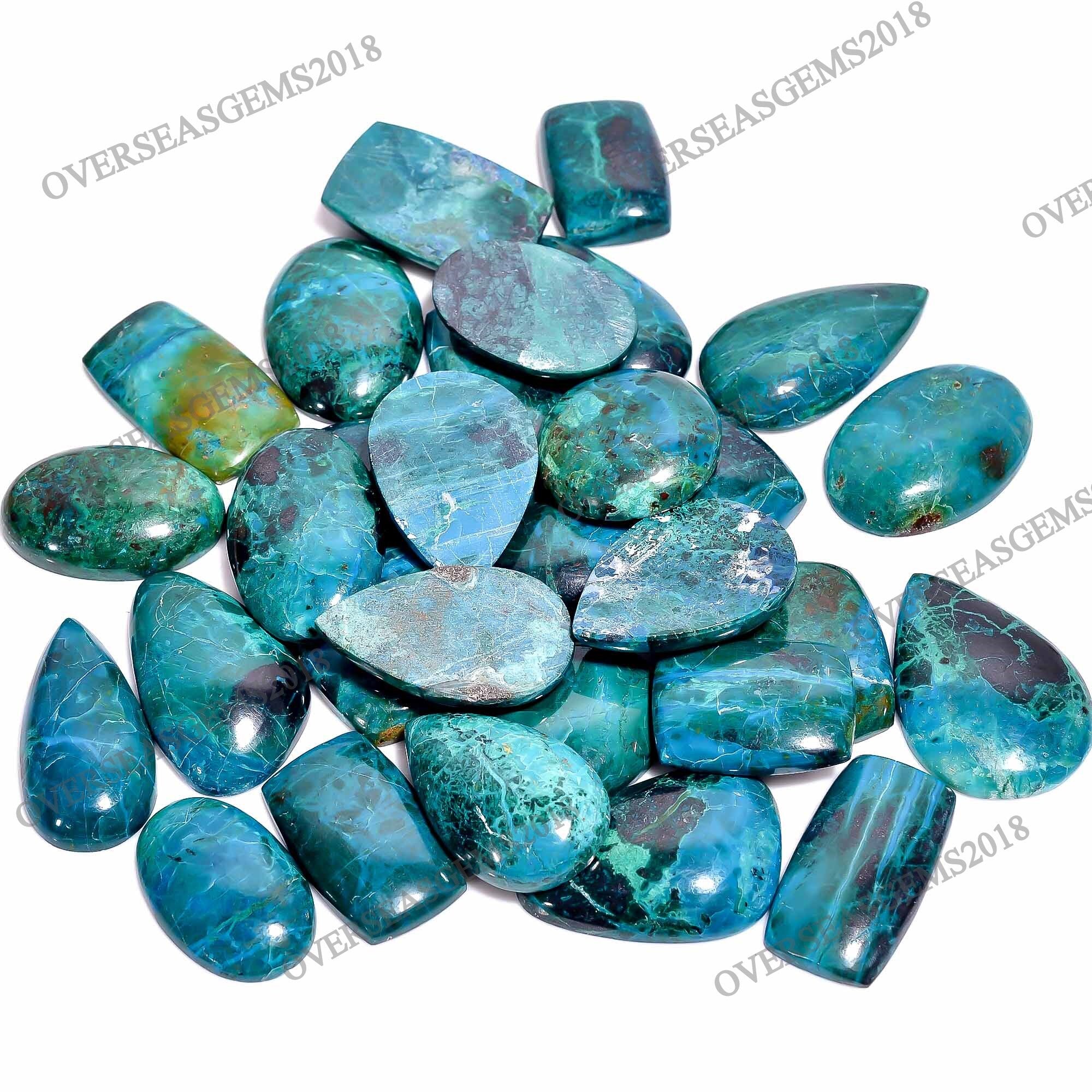 Natural Chrysocolla Cabochon Wholesale Gemstone, Bulk Designer Crystal Gemstone, DIY-ART-CRAFTS Pendant Necklace Jewelry - image 4