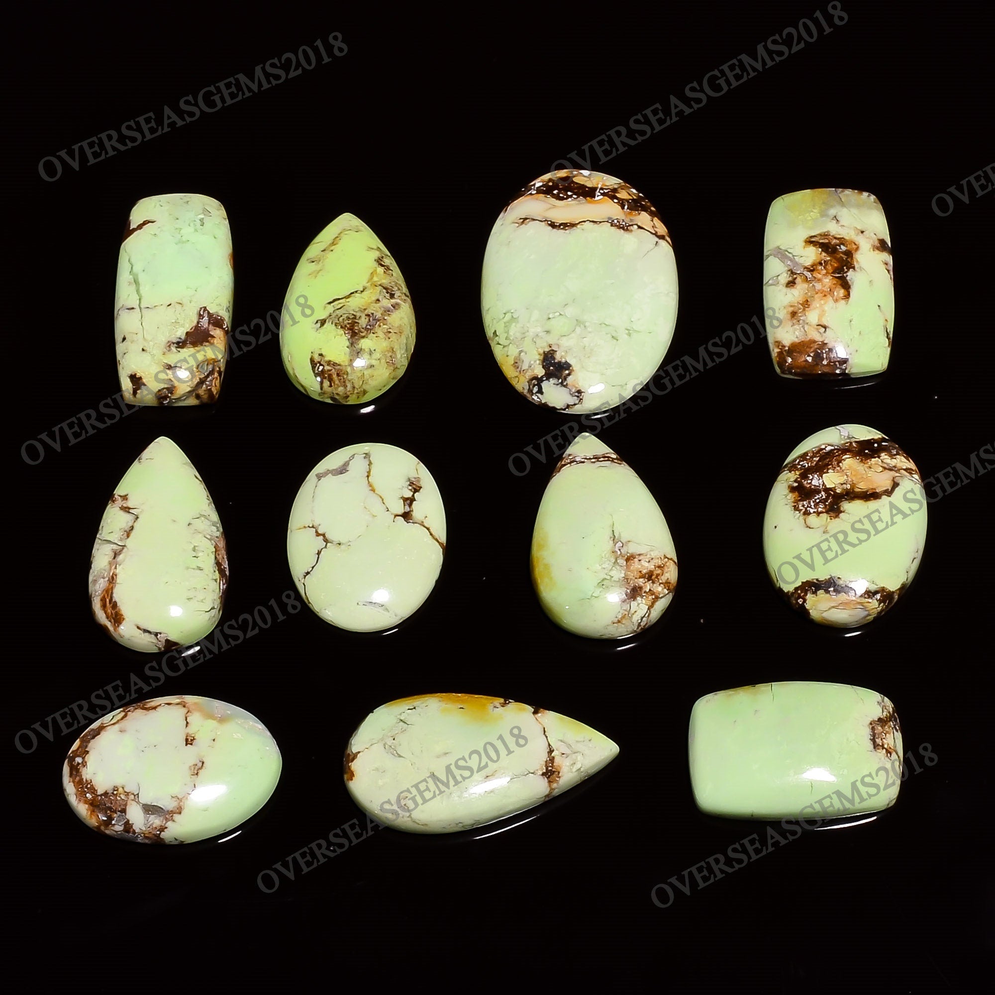 Lemon Chrysoprase Cabochons, Bulk Gemstone Crystals (20-35 mm) - image 3