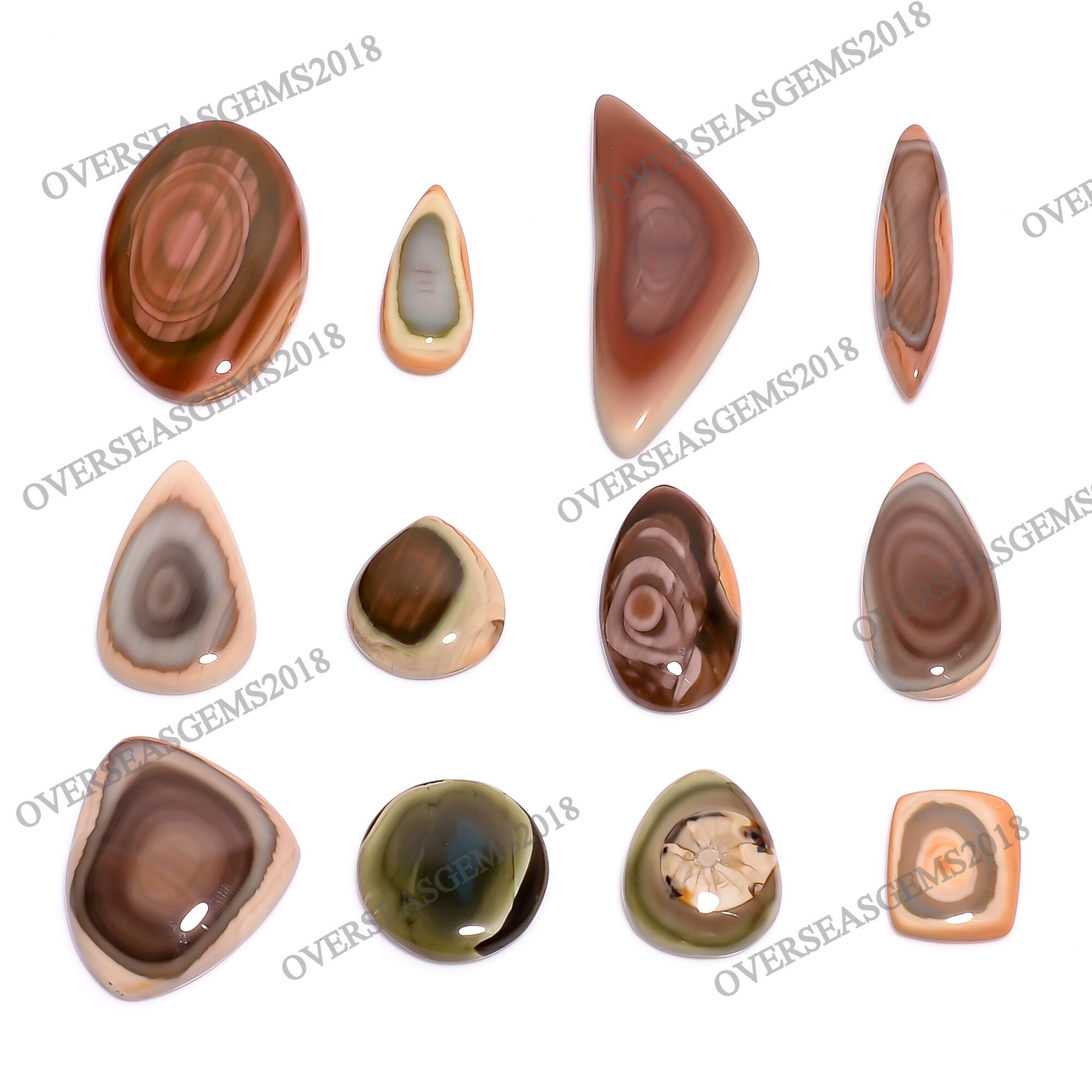 Natural Imperial Jasper Cabochons, Bulk Gemstone Lot for Jewelry Making - image 3