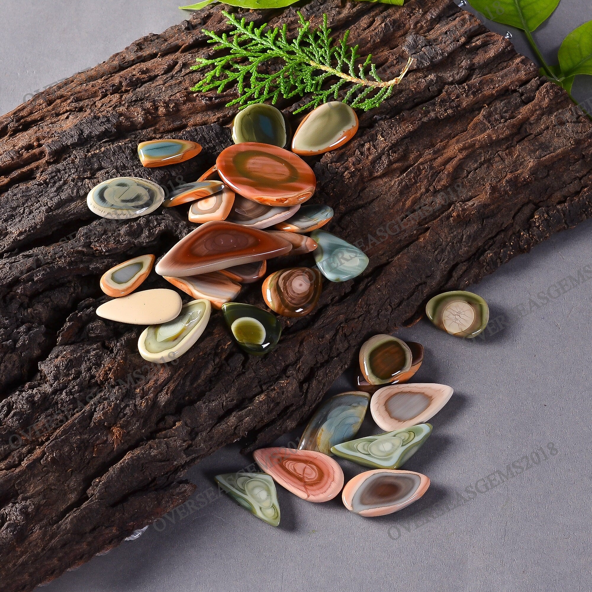 Natural Imperial Jasper Cabochons, Bulk Gemstone Lot for Jewelry Making - image 5