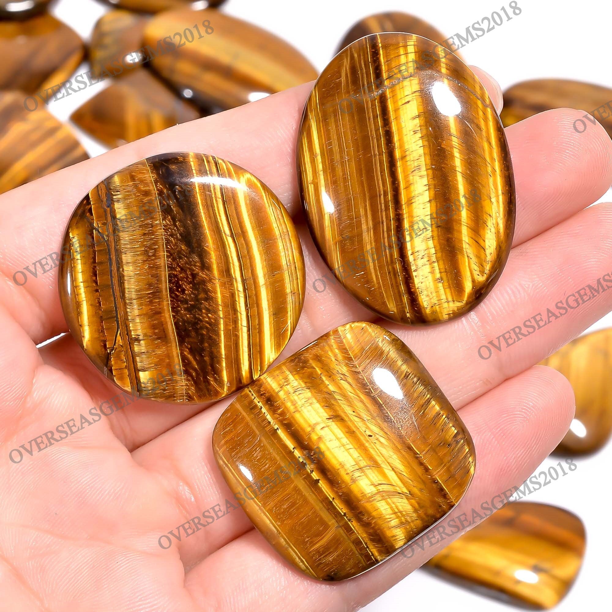 Natural Tiger Eye Gemstone Lot, Mix Shape, DIY Jewelry Making Supplies - image 2