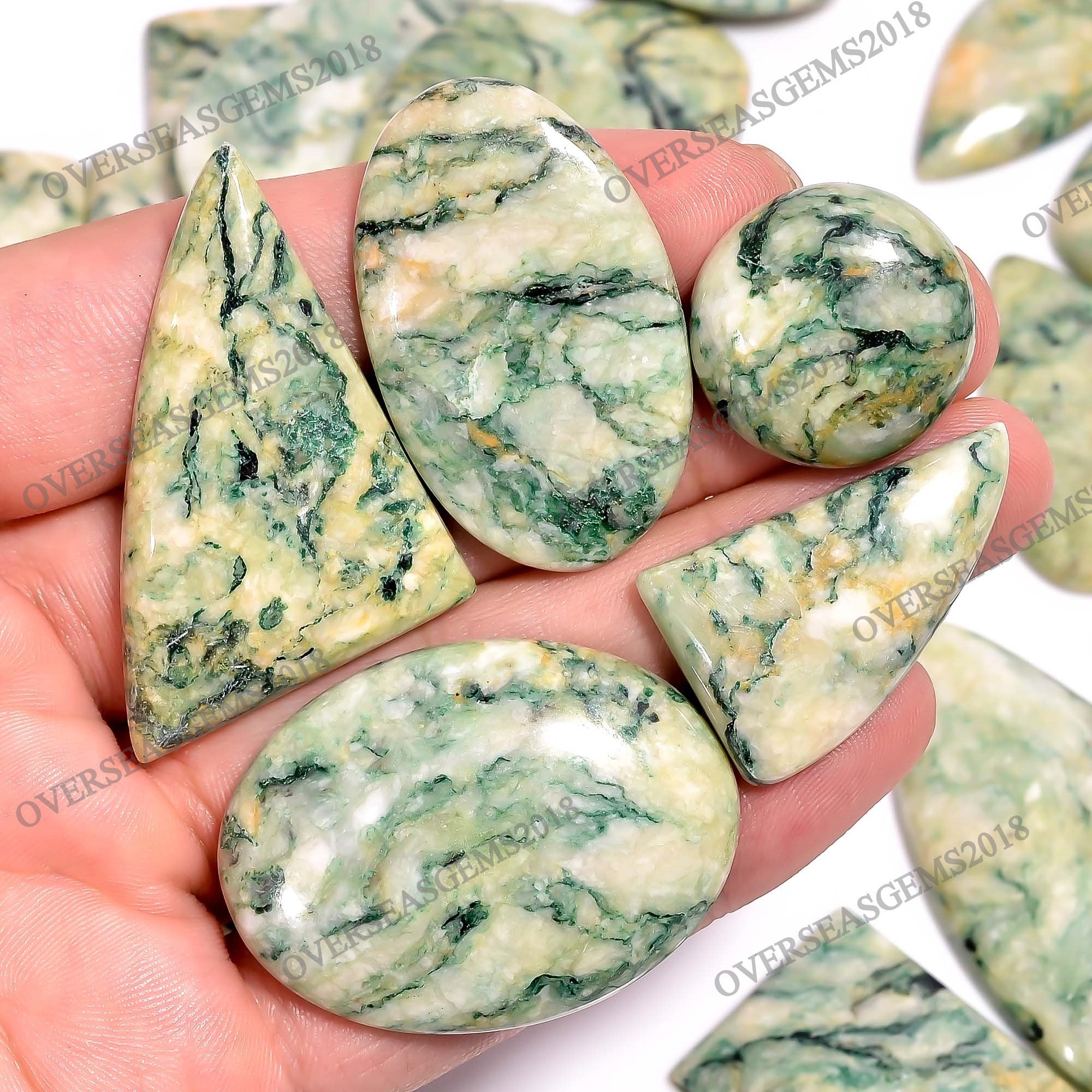 Natural Mariposite Cabochon: Bulk Gemstone for Jewelry Making - image 4