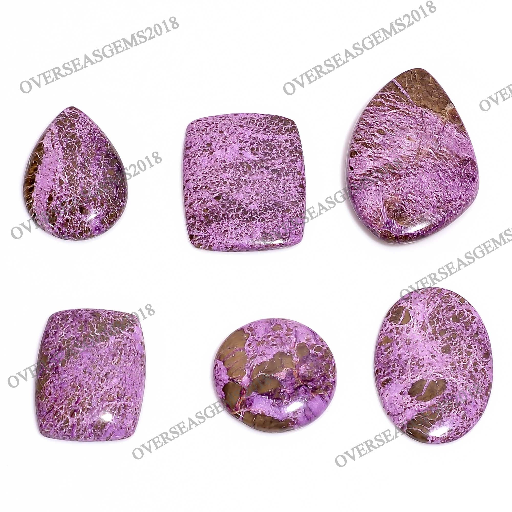 Natural Purpurite Cabochon, Bulk Designer Gemstone, DIY Jewelry Making - image 3