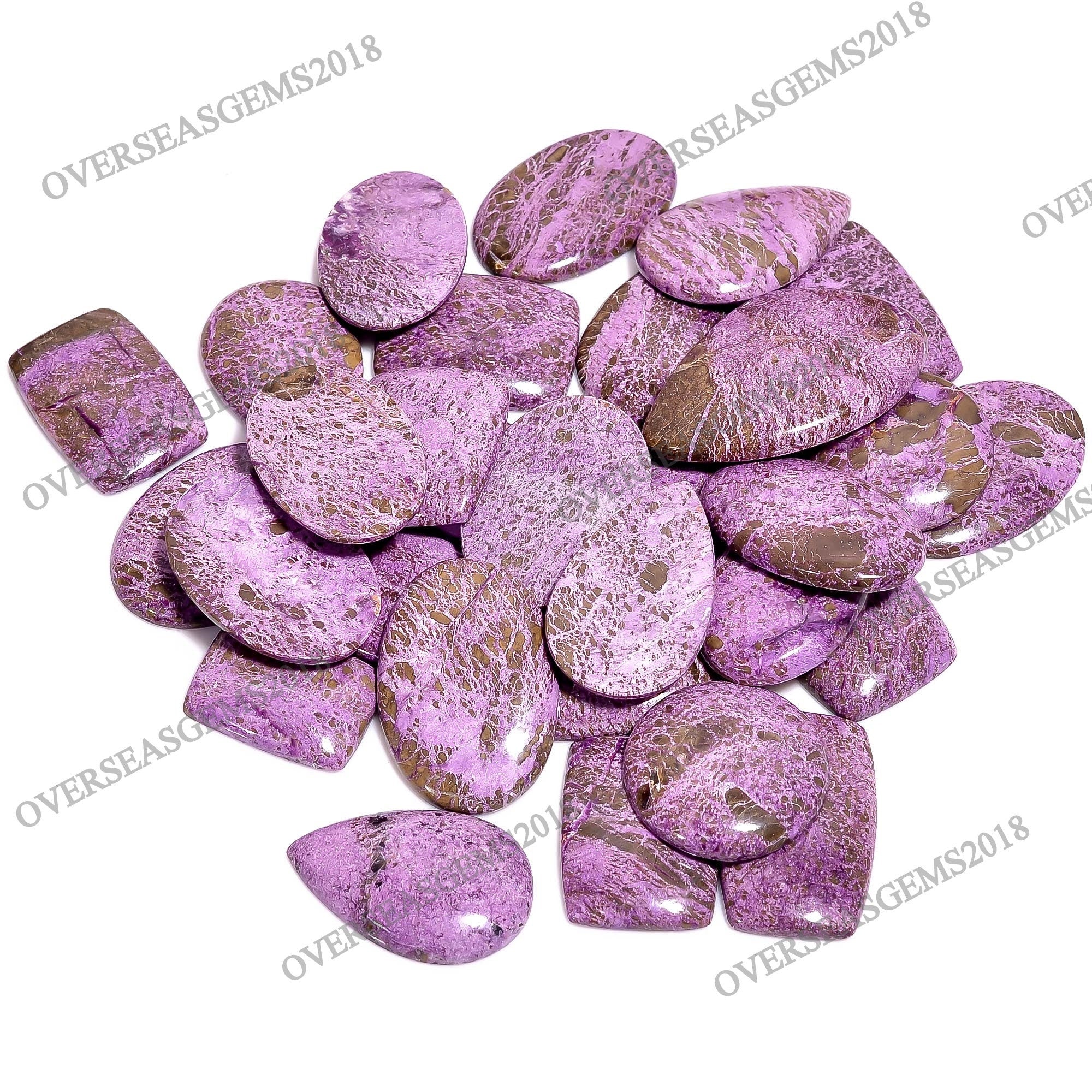 Natural Purpurite Cabochon, Bulk Designer Gemstone, DIY Jewelry Making
