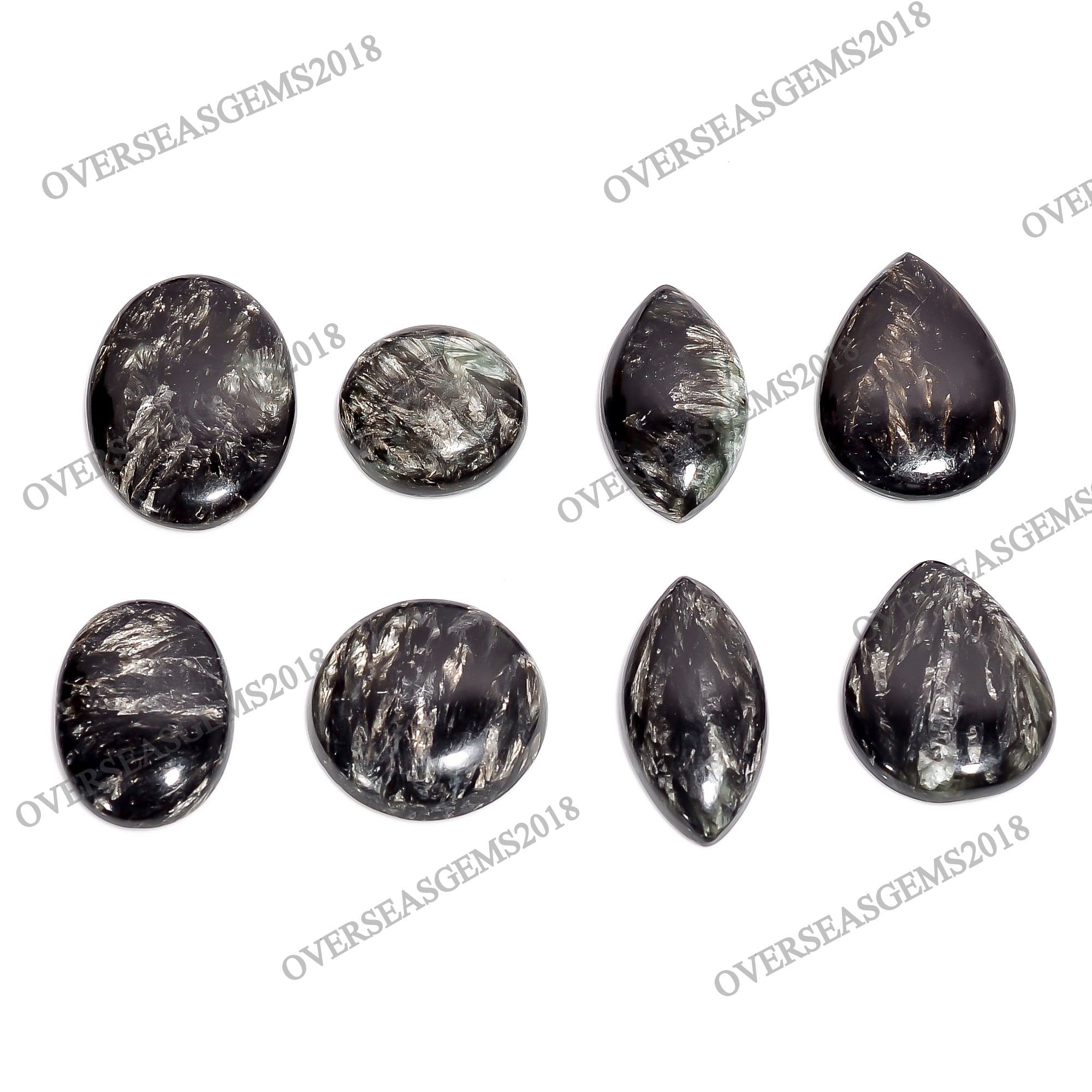 Natural Golden Seraphinite Cabochon, Bulk Gemstone, Jewelry Making Supply. - image 3