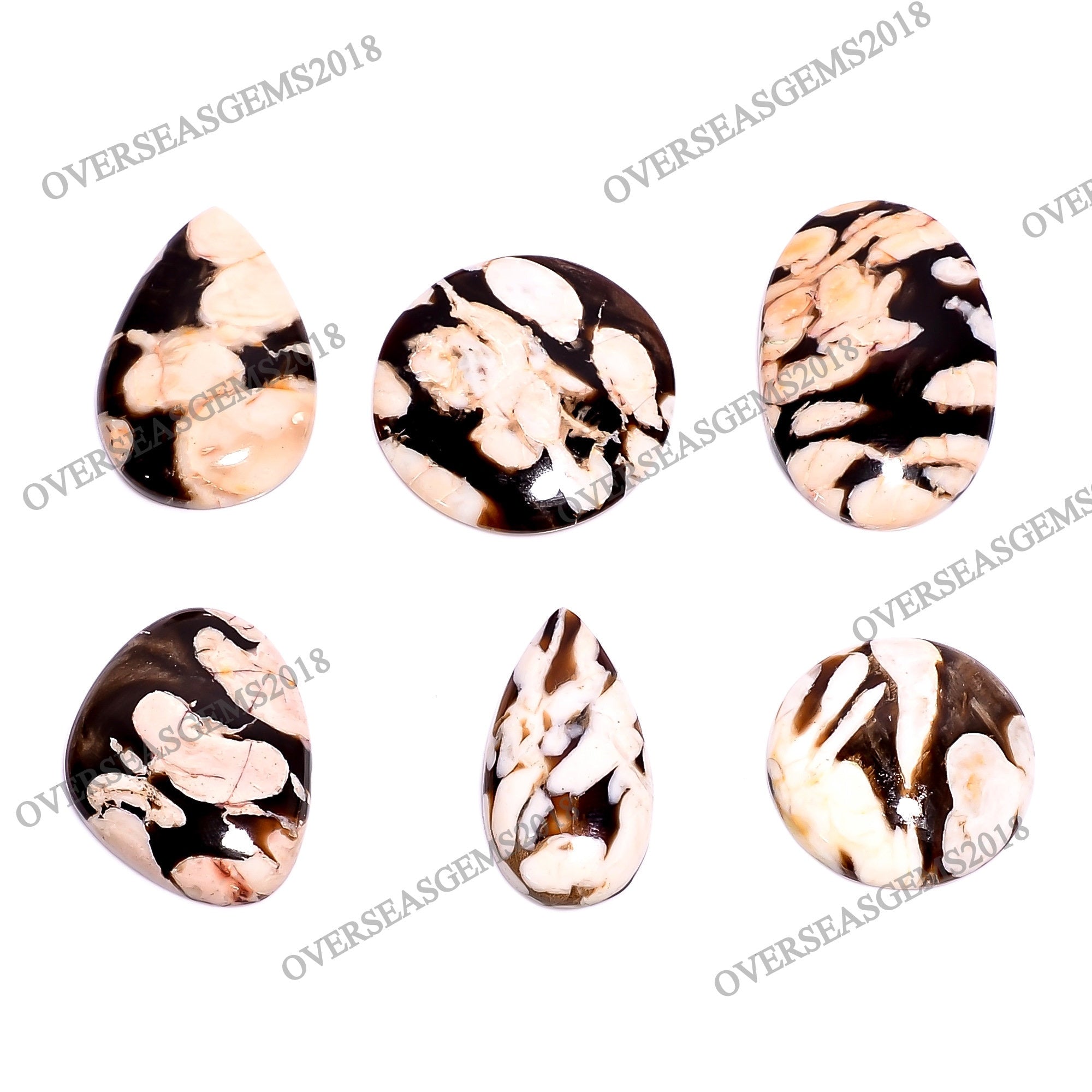 Natural Peanut Wood Cabochon Lot, Mix Shape, Wholesale Gemstone - image 4