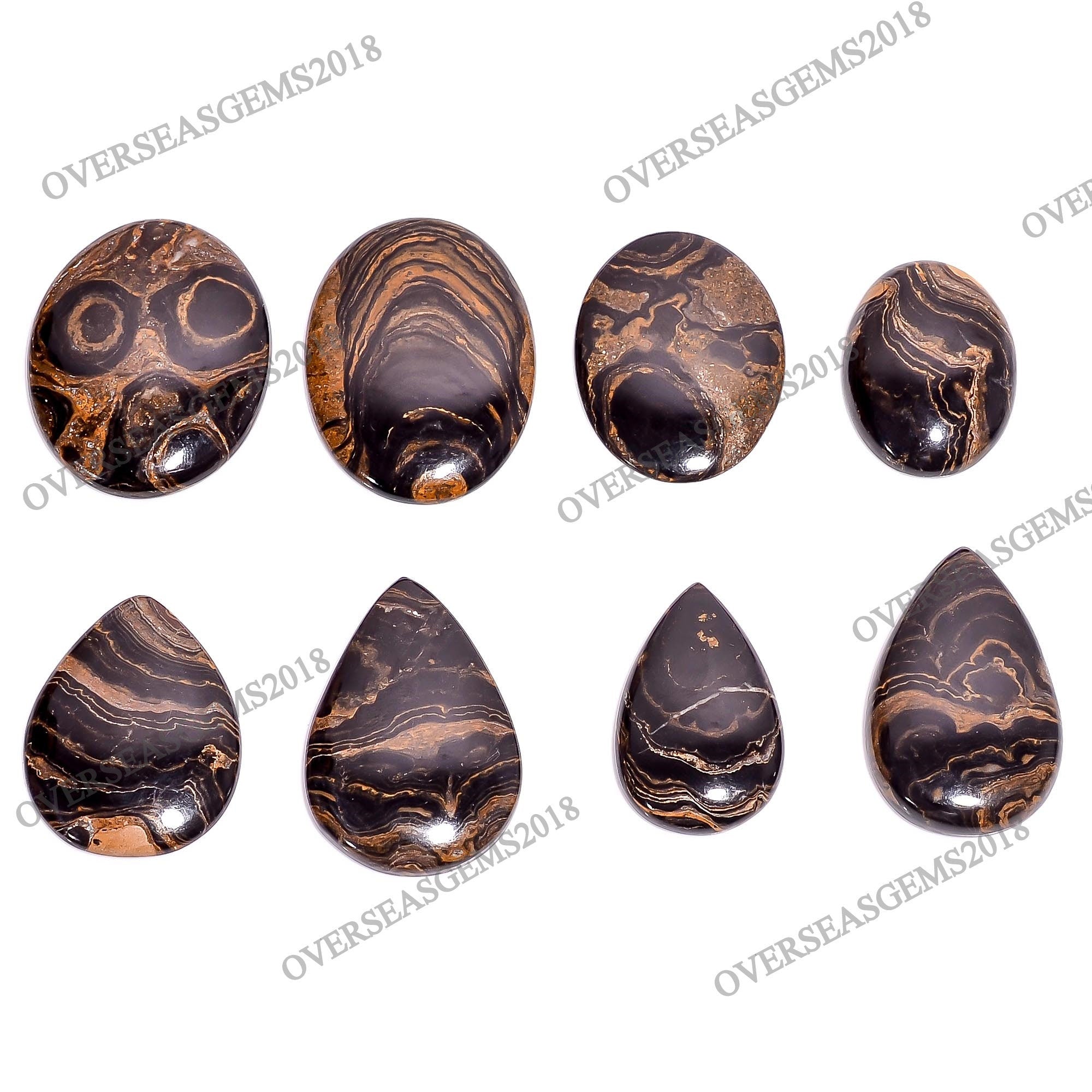 Natural Stromatolite Gemstone: Bulk Brown Healing Crystal Pendant (20-40 mm) - image 3