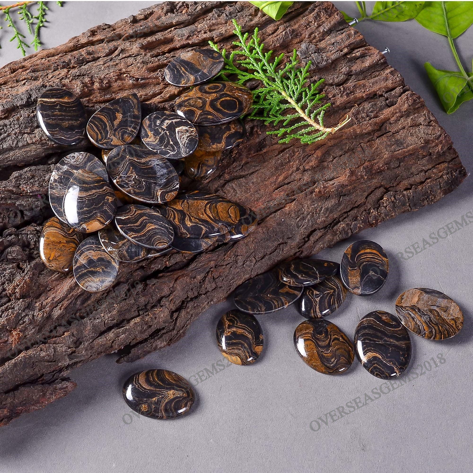 Natural Stromatolite Gemstone: Bulk Brown Healing Crystal Pendant (20-40 mm) - image 5