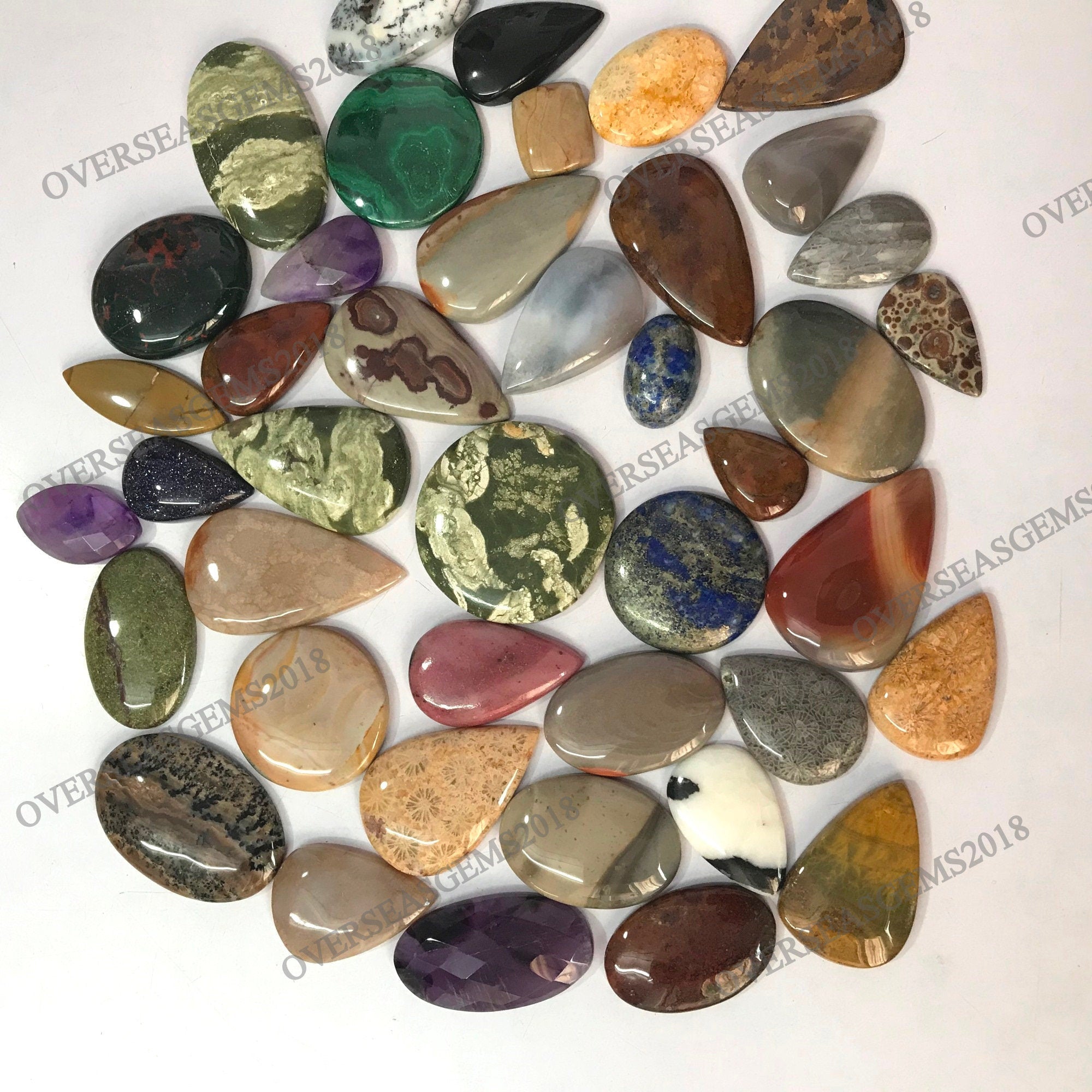 Natural Mix Gemstone Cabochon Wholesale Lot, AAA Quality - image 2