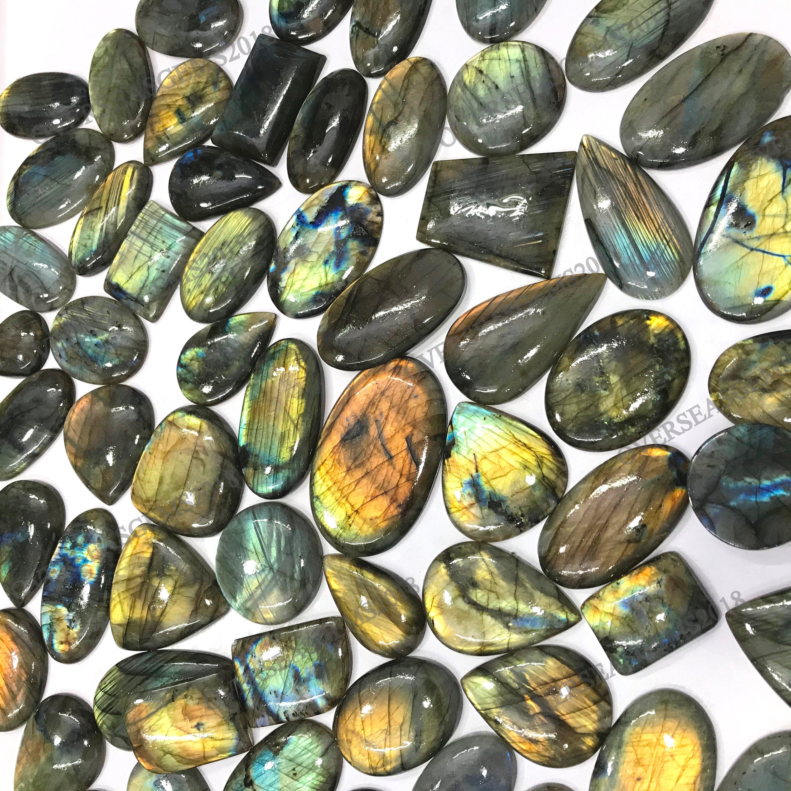 Natural Flashy Labradorite Gemstone Cabochon Mix Shape AAA Quality Wholesale Lot Jewelry Making - image 5