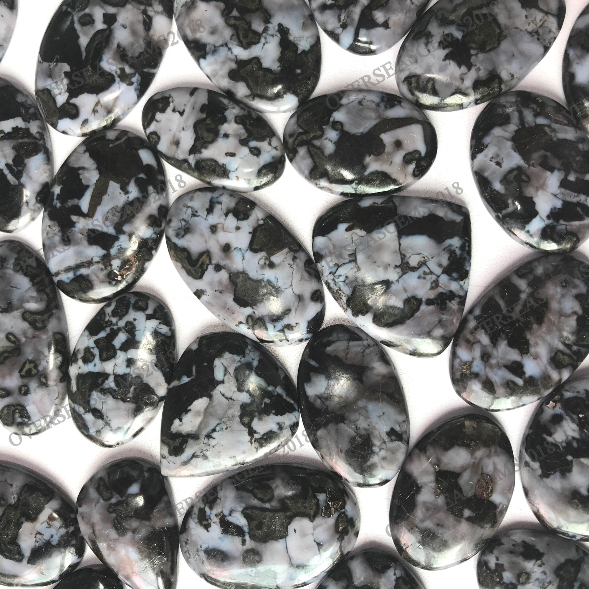 Larvakite Cabochon Lot: Mix Shape Loose Gemstone Jewelry