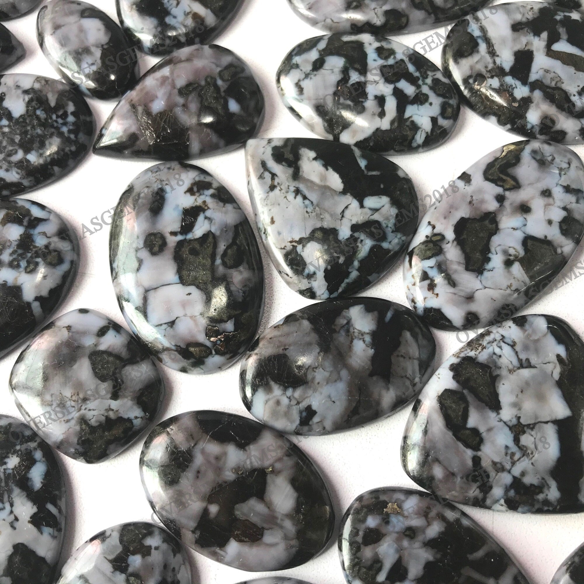 Larvakite Cabochon Lot: Mix Shape Loose Gemstone Jewelry - image 3