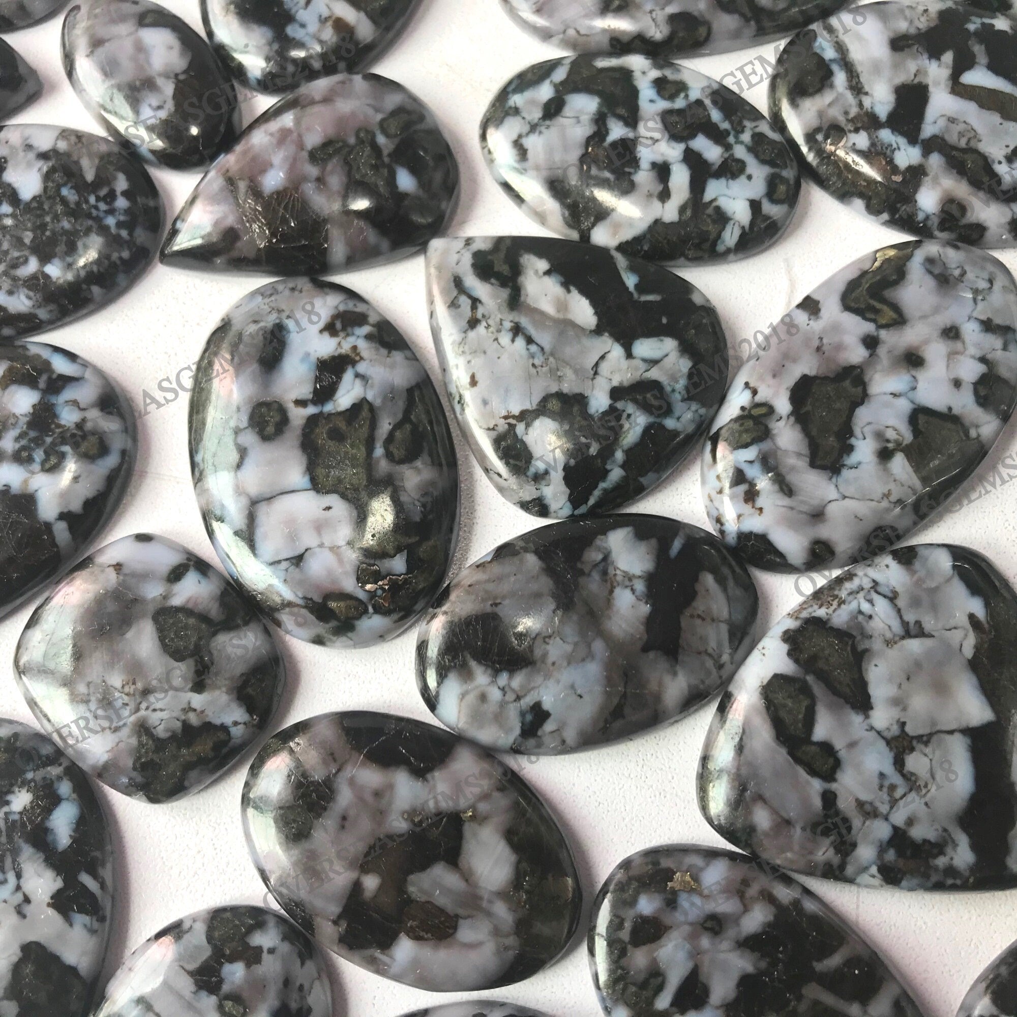 Larvakite Cabochon Lot: Mix Shape Loose Gemstone Jewelry - image 4