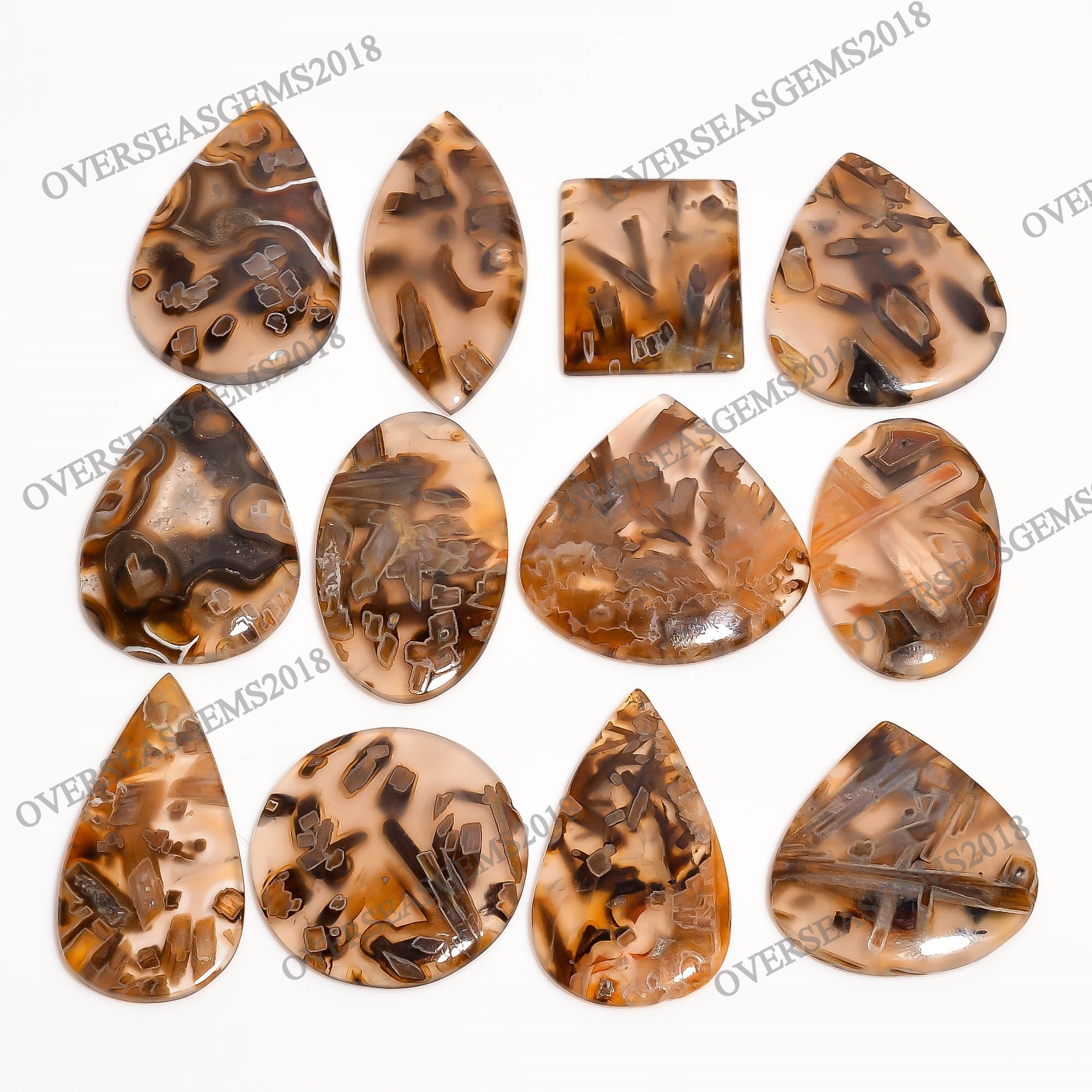 AAA Natural Turkish Stick Agate Cabochon Lot: Mix Jewelry Making Gemstone - image 4