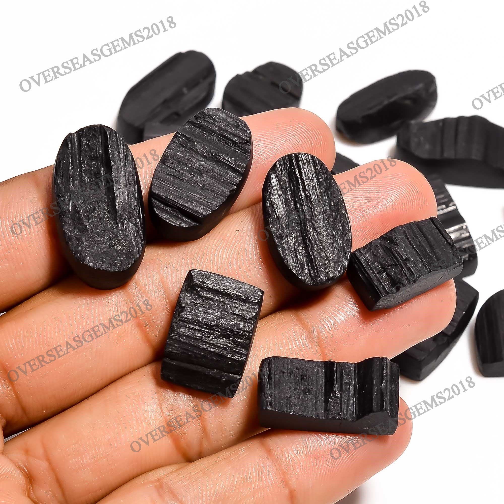 AAA Black Tourmaline Druzy Gemstone Lot, 18-30mm Mix Shape. - image 4