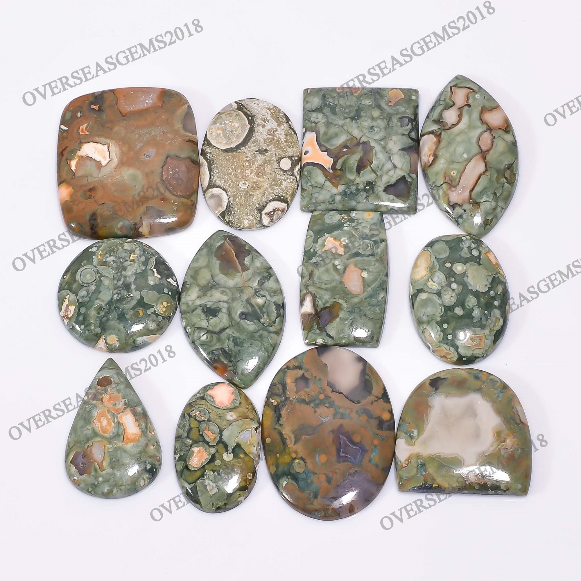 Natural Rhyolite Cabochon Mix Shape Lot: Loose Gemstone for Jewelry - image 4