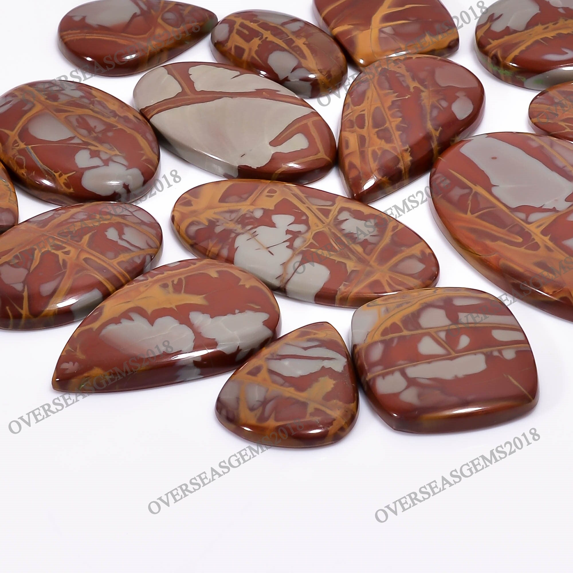 Noreena Jasper Cabochon Lot, Natural Mix Shape, AAA Quality - image 2