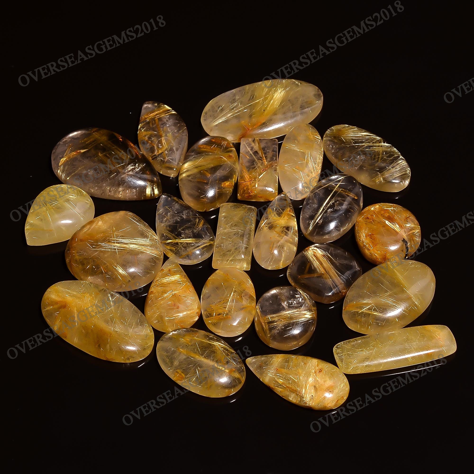 Golden Rutile Gemstone Wholesale Lot, Cabochon Bulk Crystal, Loose Gemstone Jewelry. - image 2