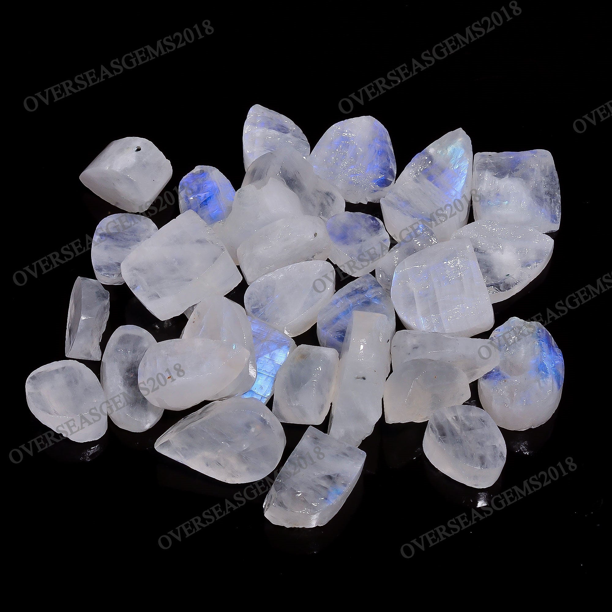 Rainbow Moonstone Druzy Gemstone Lot: Raw Crystal Jewelry Making Supply - image 4