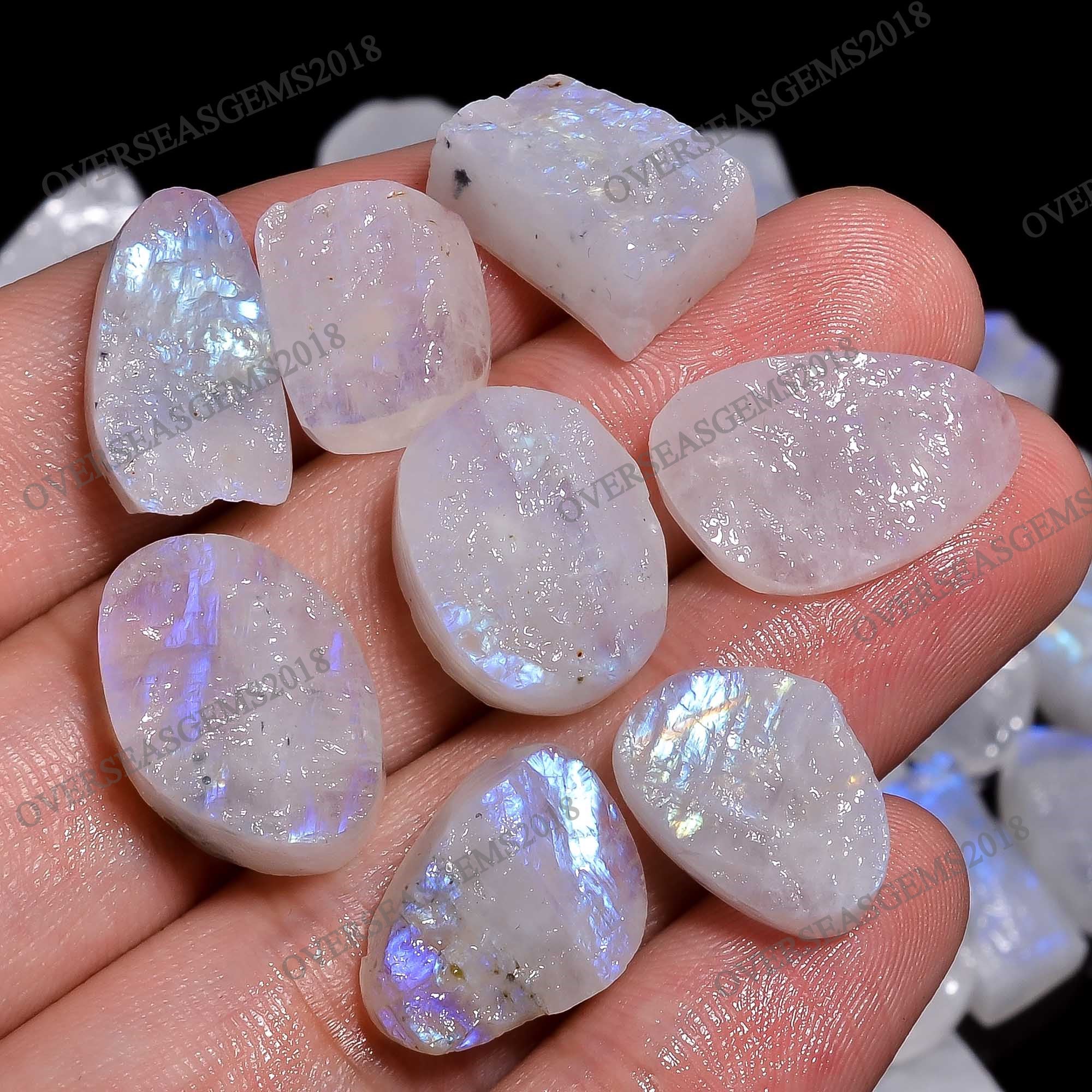 Rainbow Moonstone Druzy Gemstone Lot: Raw Crystal Jewelry Making Supply - image 5