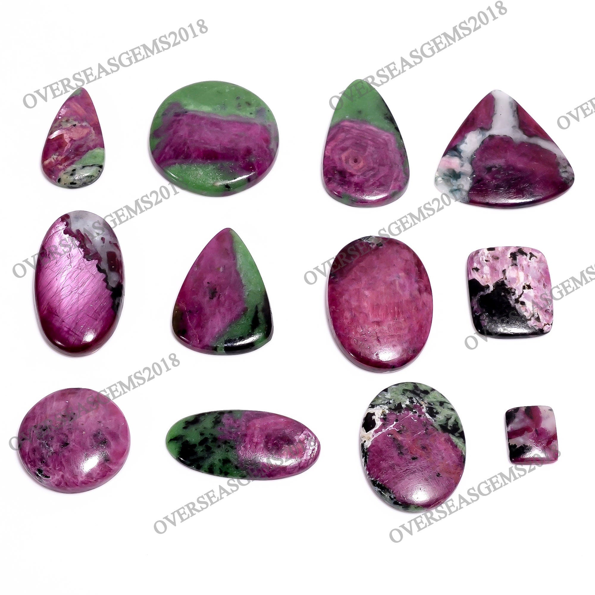 Natural Ruby Zoisite Cabochon, Wholesale Gemstone, Pendant Necklace Jewelry - image 3