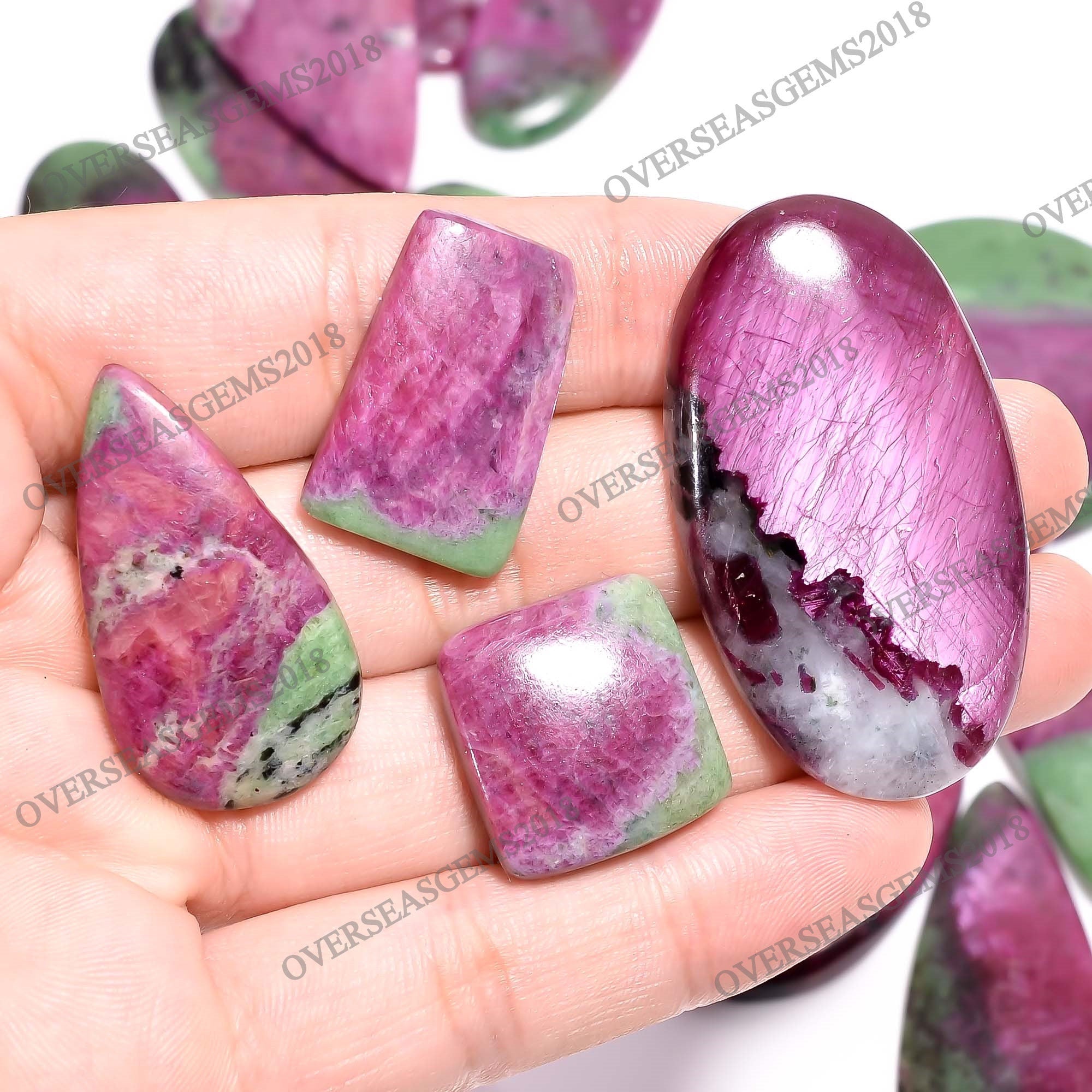 Natural Ruby Zoisite Cabochon, Wholesale Gemstone, Pendant Necklace Jewelry - image 5