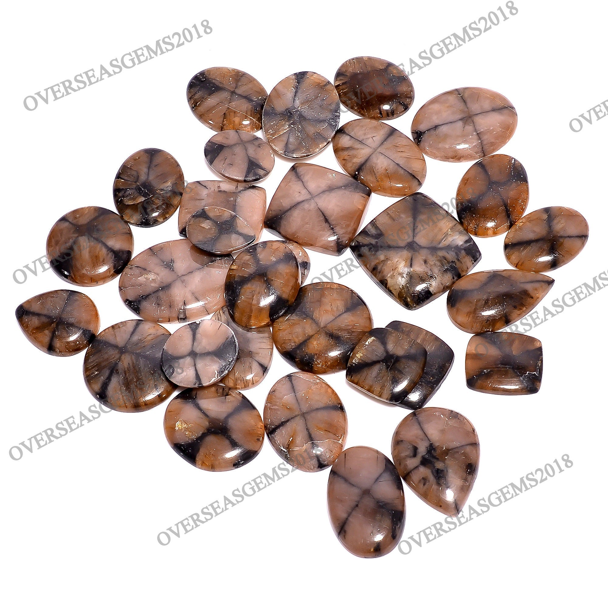 Natural Chiastolite Gemstone Cabochons, Mix Shape, DIY Jewelry Making