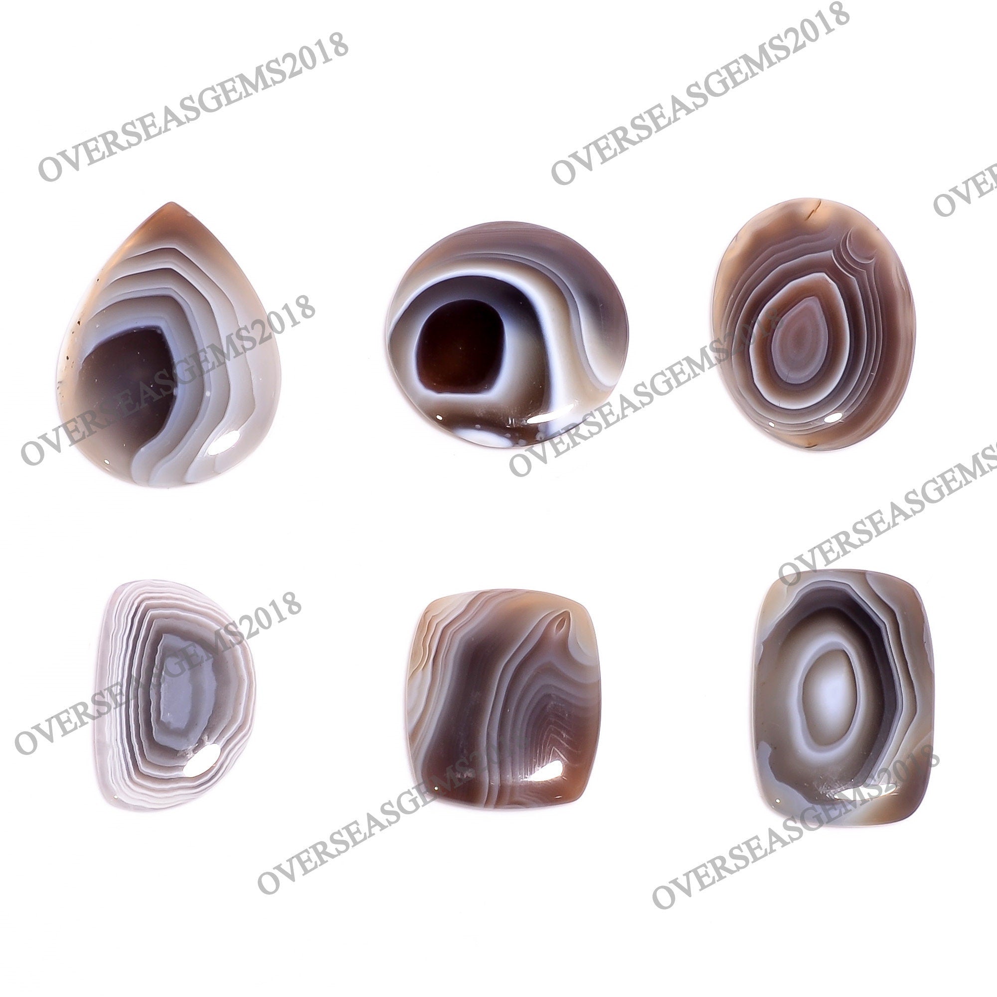 Botswana Agate Cabochon: Bulk Gemstone for DIY Jewelry (18-25mm Mix Shape AAA Grade Crystal - image 3