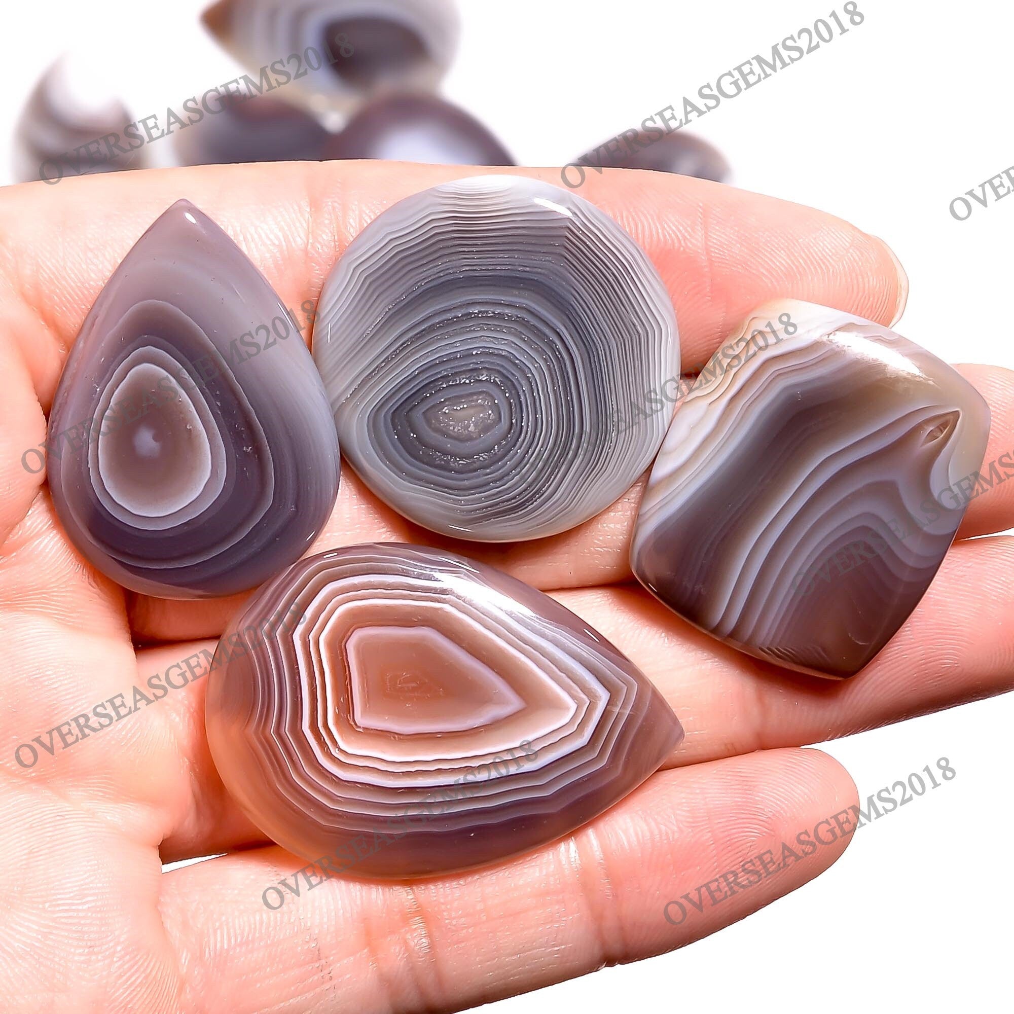 Botswana Agate Cabochon: Bulk Gemstone for DIY Jewelry (18-25mm Mix Shape AAA Grade Crystal - image 4