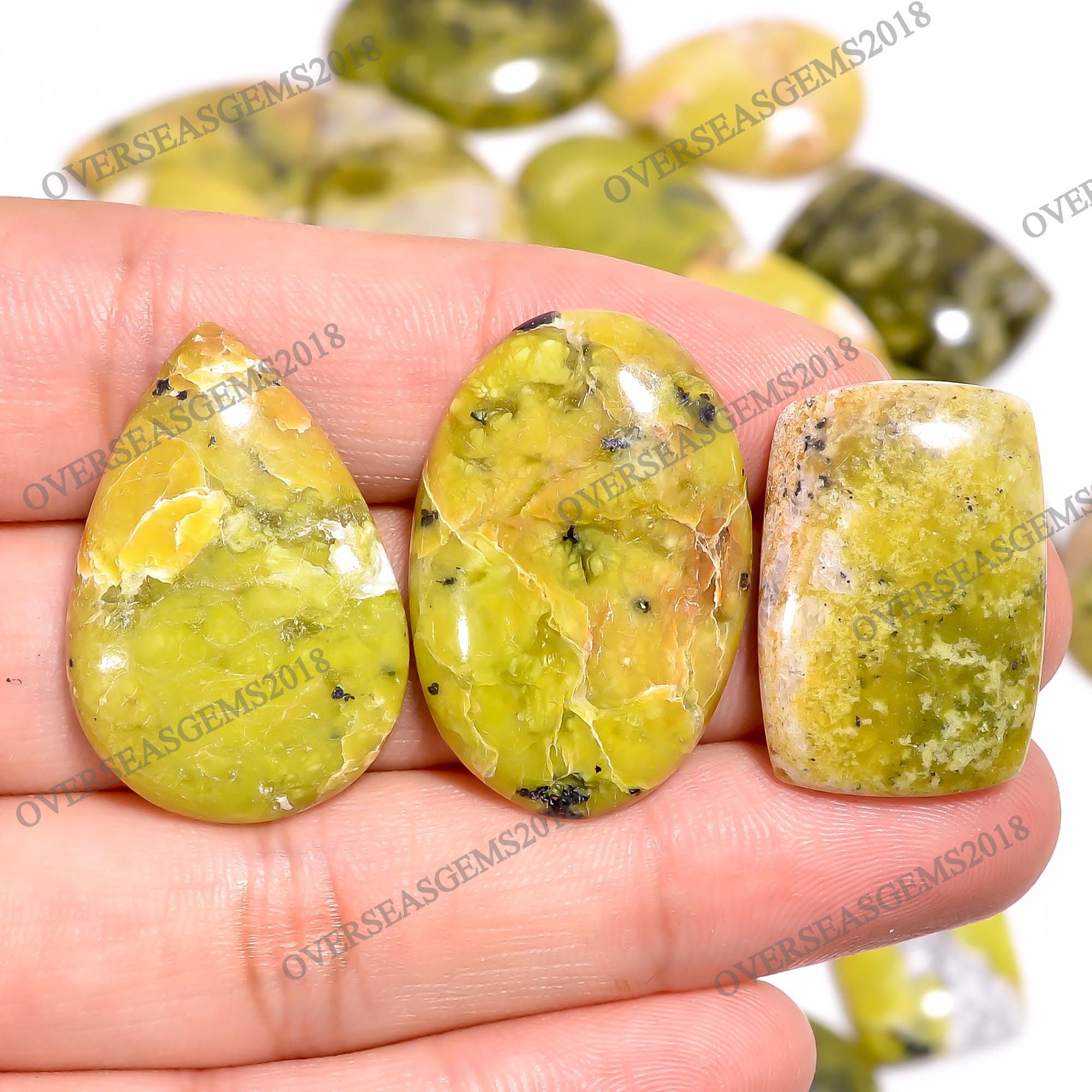 Natural Lizardite Cabochon Gemstone: Bulk Designer Crystals for Jewelry Making - image 4
