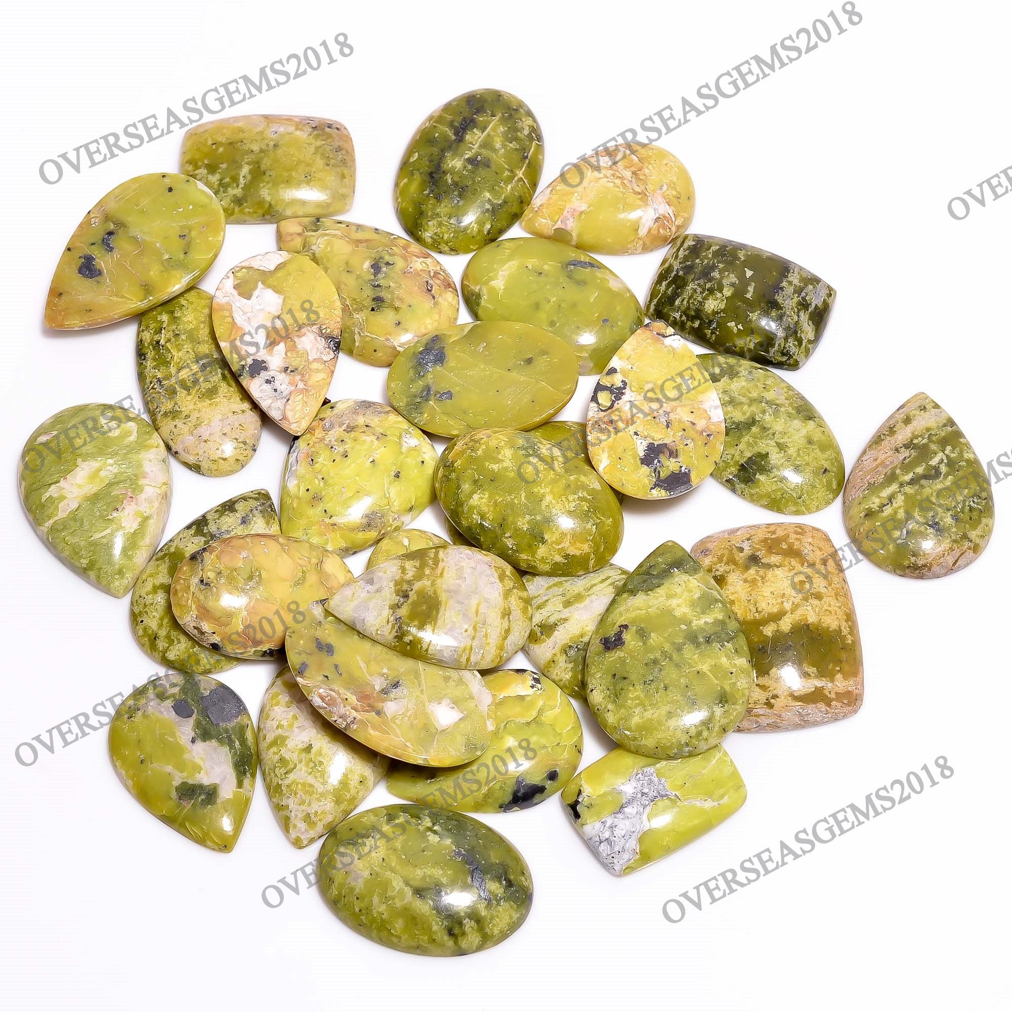 Natural Lizardite Cabochon Gemstone: Bulk Designer Crystals for Jewelry Making