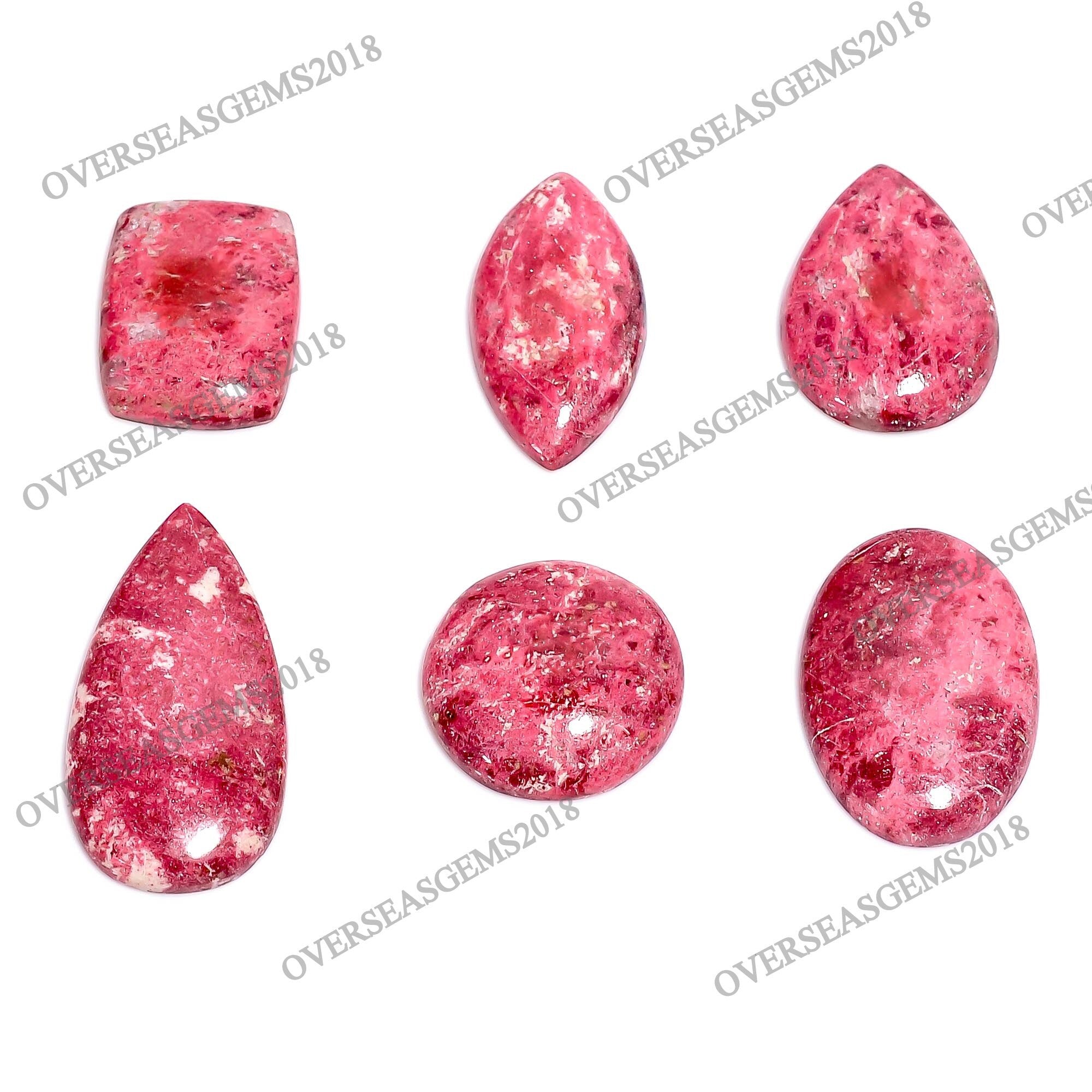 Natural Thulite Cabochon, Wholesale Gemstone Lot, Bulk Designer Crystal, Thulite Pendant. - image 4