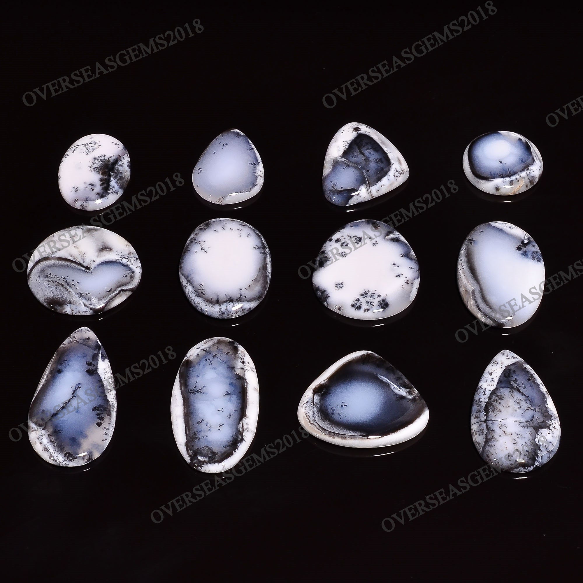 Dendrite Opal Gemstone Wholesale Lot, Mix Shape Dendrite Opal Cabochon Lot, Loose Designer Gemstone Jewelry, Custom Orde - image 3
