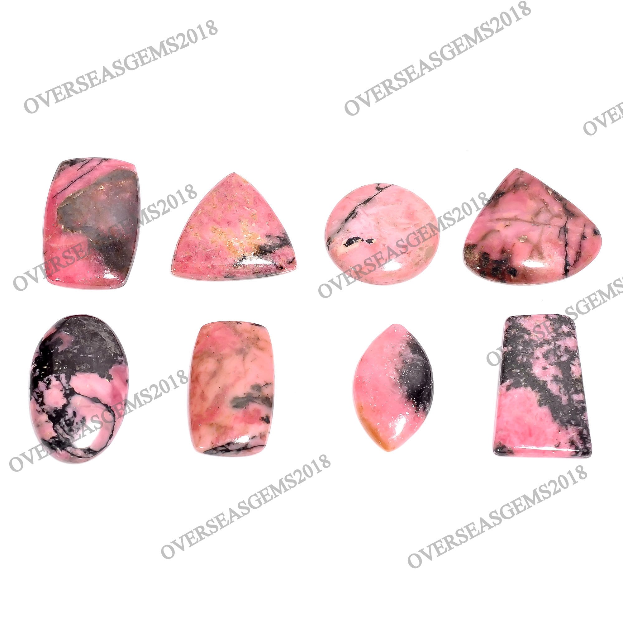 Natural Rhodonite Cabochons, Bulk Crystal Gemstones, Jewelry Making - image 3